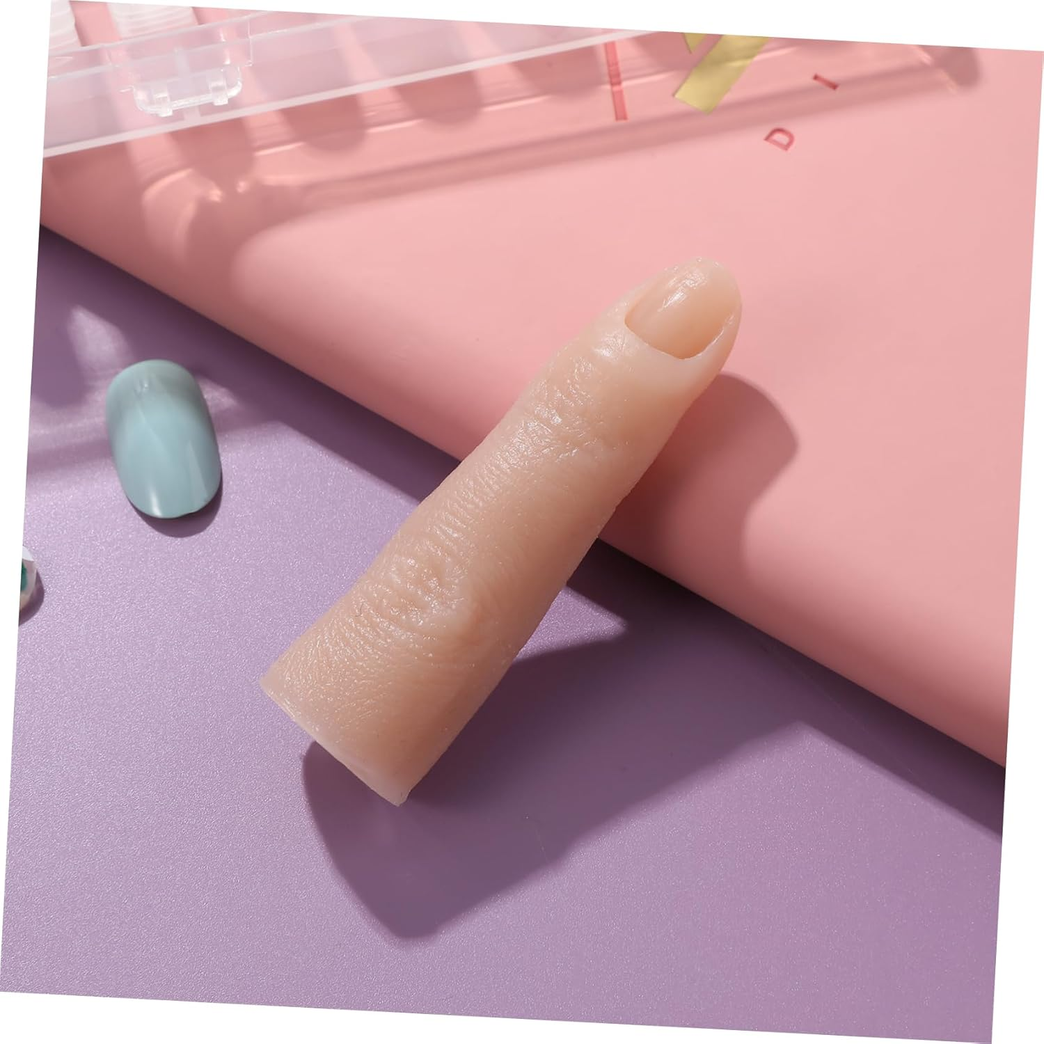 Outanaya Silicone Practice Fake Nail Finger Color Flexible Bendable for Nail Art Training Display Home Salon image number 4