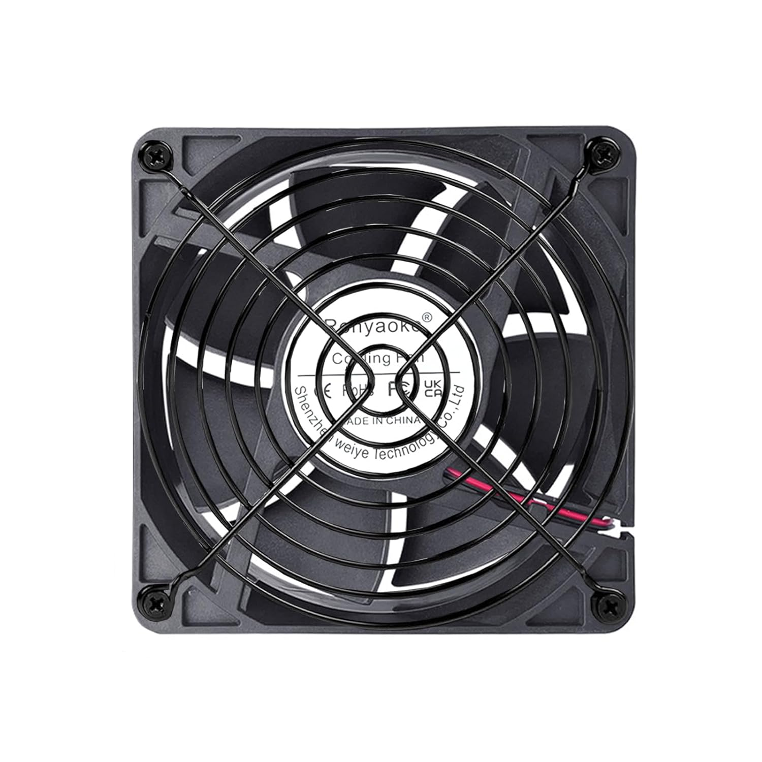 Ronyaoko 12Cm Fan, 120Mm X 38Mm DC 12Volt Axial Small Cooling Fan, for Computer PC Case Server Industrial Greenhouse RV Ventilation,120Mm Cooler, with Protective Grille, 2-Pin image number 5