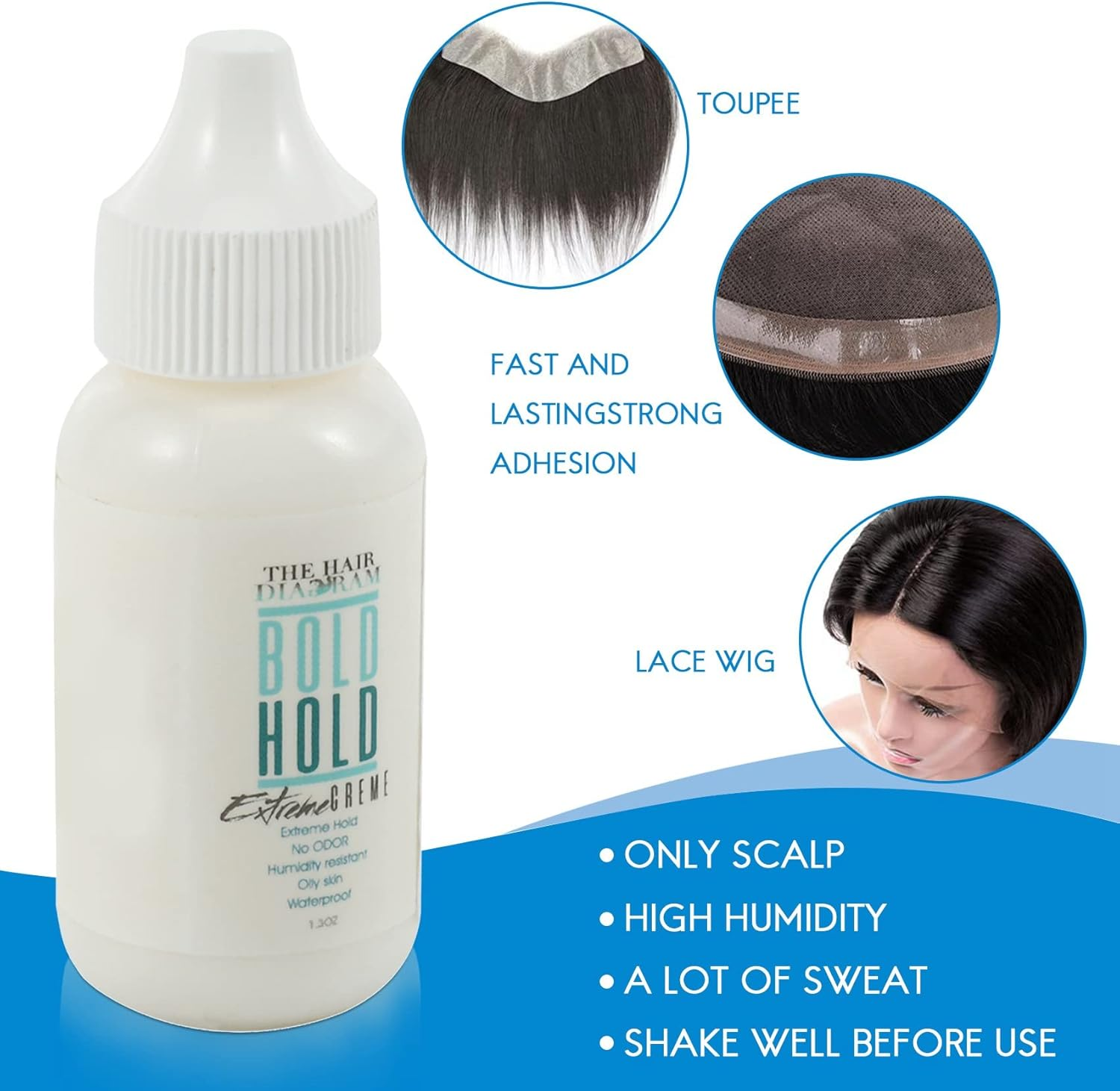 Lace Wig Cap Toupee Adhesive Glue Hair Replacement Adhesive Extra Moisture Control Lasting Wig Glue for Wigs 38ML image number 3