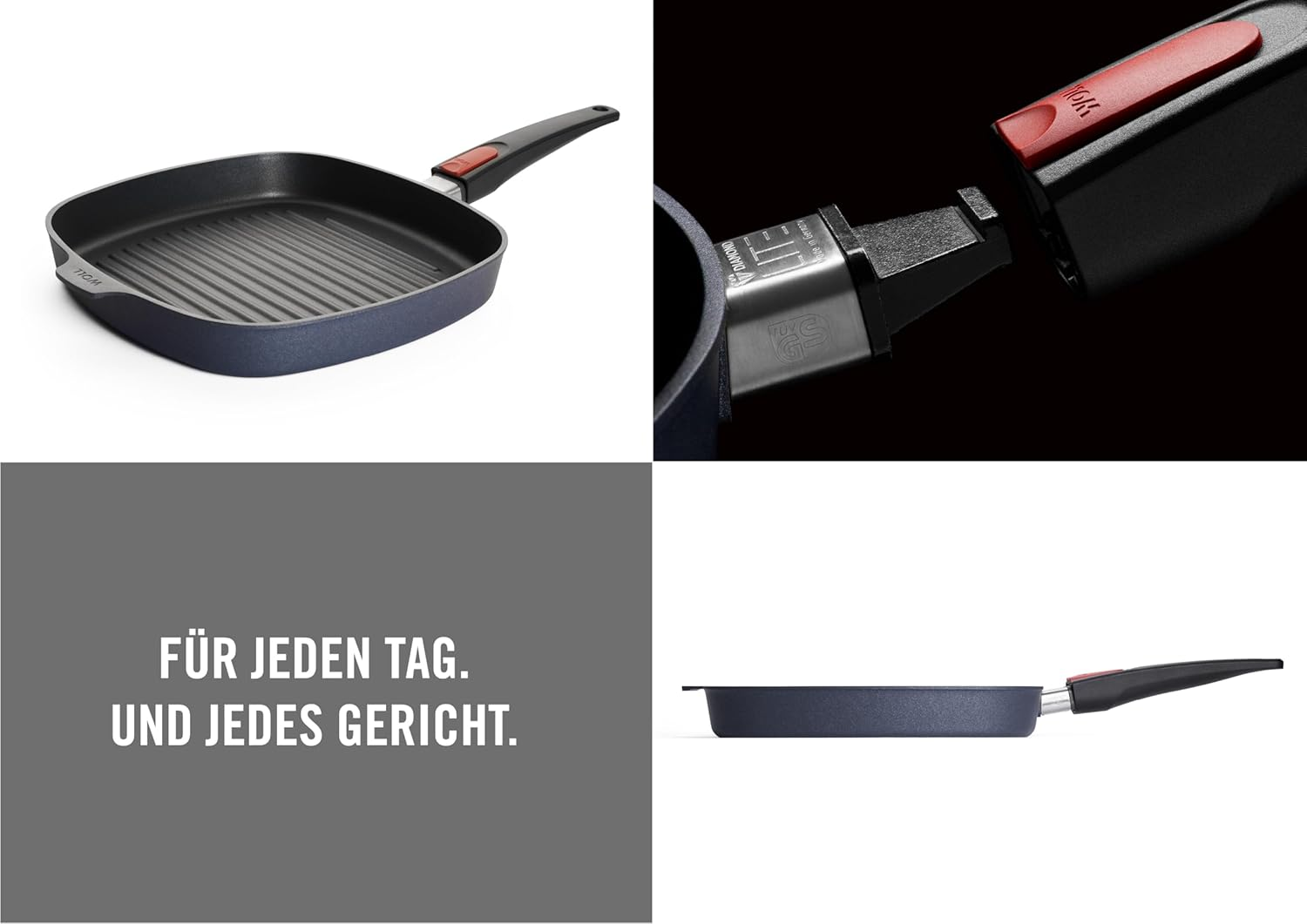 Woll Diamond Lite Detach Handle Induct Square Grill Pan 28Cm image number 6