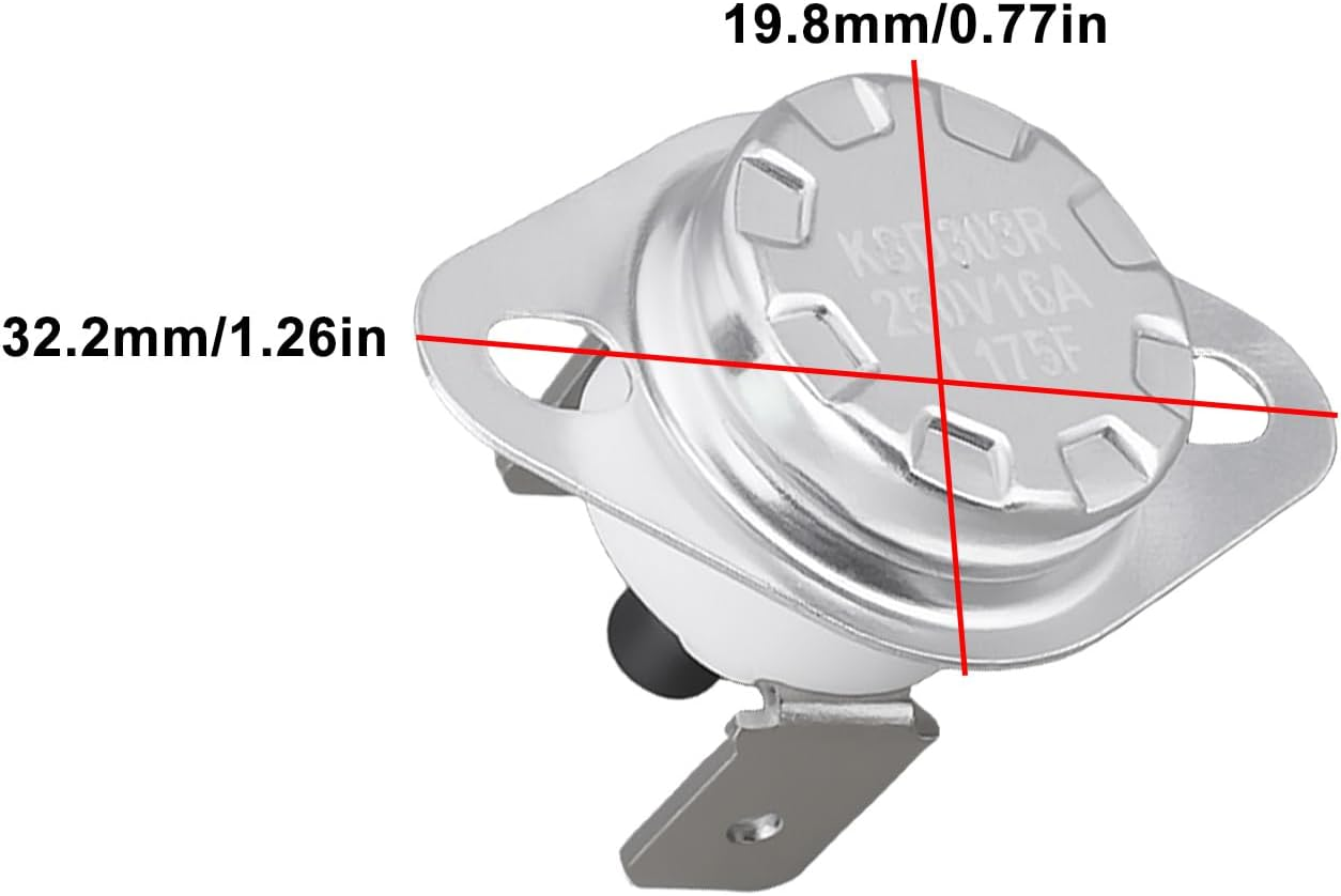 Emagtech KSD303R Temperature Switch 230-1960 Snap Disc Switch Compatible with Quadra-Fire Contour, 250V/16A 175F image number 1