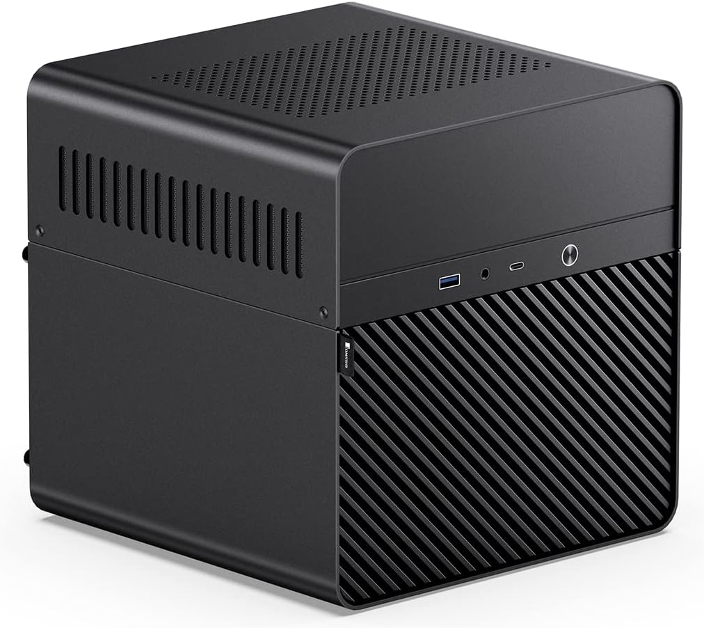 JONSBO N2 Black NAS ITX Case 5+1 Disk Bays Mini Aluminum Case, Built-In 12Cm Fan, SFX Power Bite (L150Mm Max.), Support 65Mm CPU Cooler, Integrated Upper Cover Removable,Black image number 5