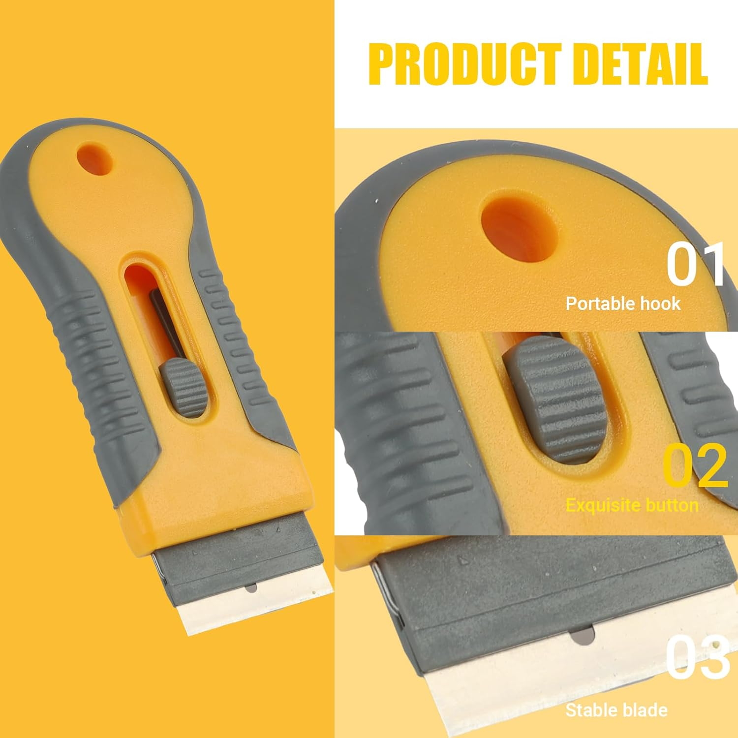 2 Pcs Scraper with 20 Extra Blades, Multi-Purpose Razor Blade Scraper Tool for Tile Window Glass Ceramic Hob Stove Top Remove Labels, Stickers Glue Residue Paint (Includes Metal & Plastic Blades)