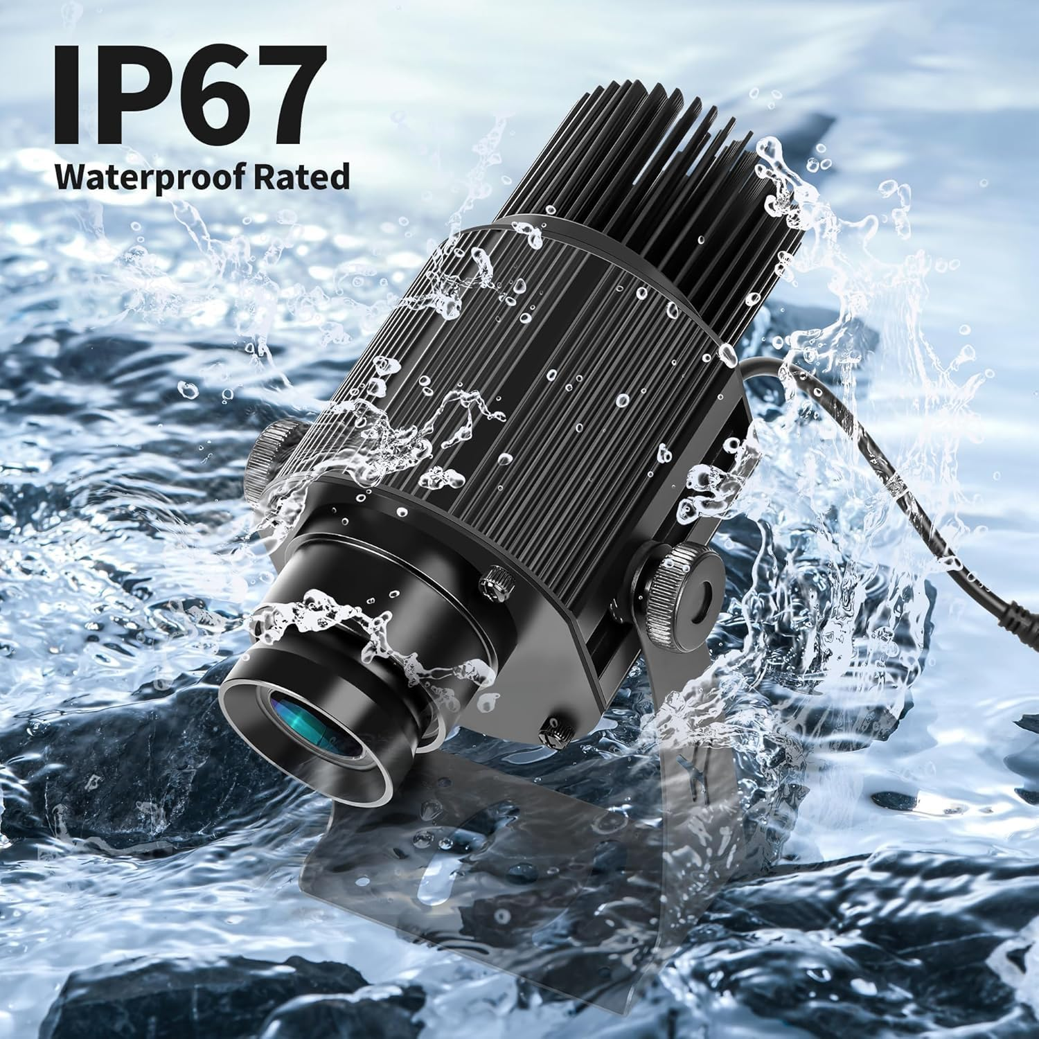 65W GOBO Projector for Business Custom Logo Projectors Rotating Store Floor Personalized Wall Outdoor Waterproof IP67 Image for Shop Advertising,Wedding Stage image number 2