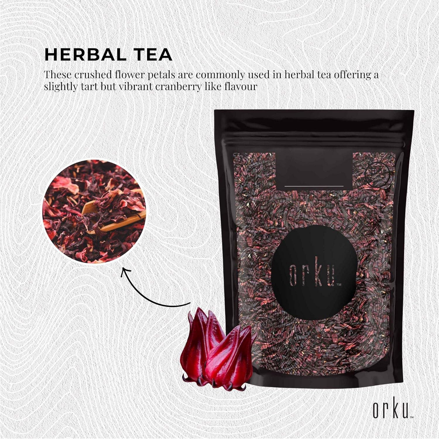 400G Organic Hibiscus Rosella Flower Crushed - Dried Herbal Tea Supplement image number 3