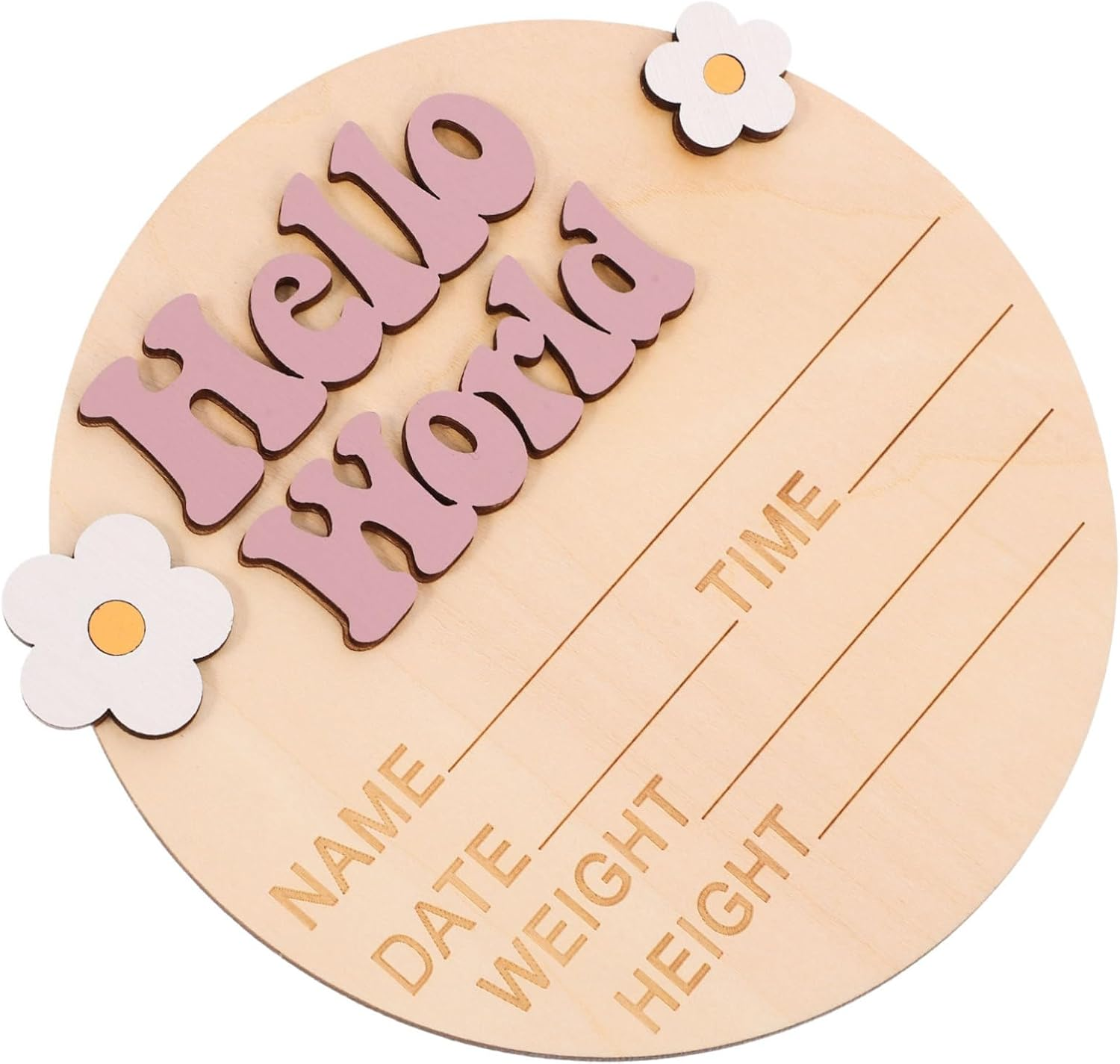 Growth Commemorative Card Newborn Birth Announcement Sign Name Sign for Shower Welcome Home Decor Accessory image number 3