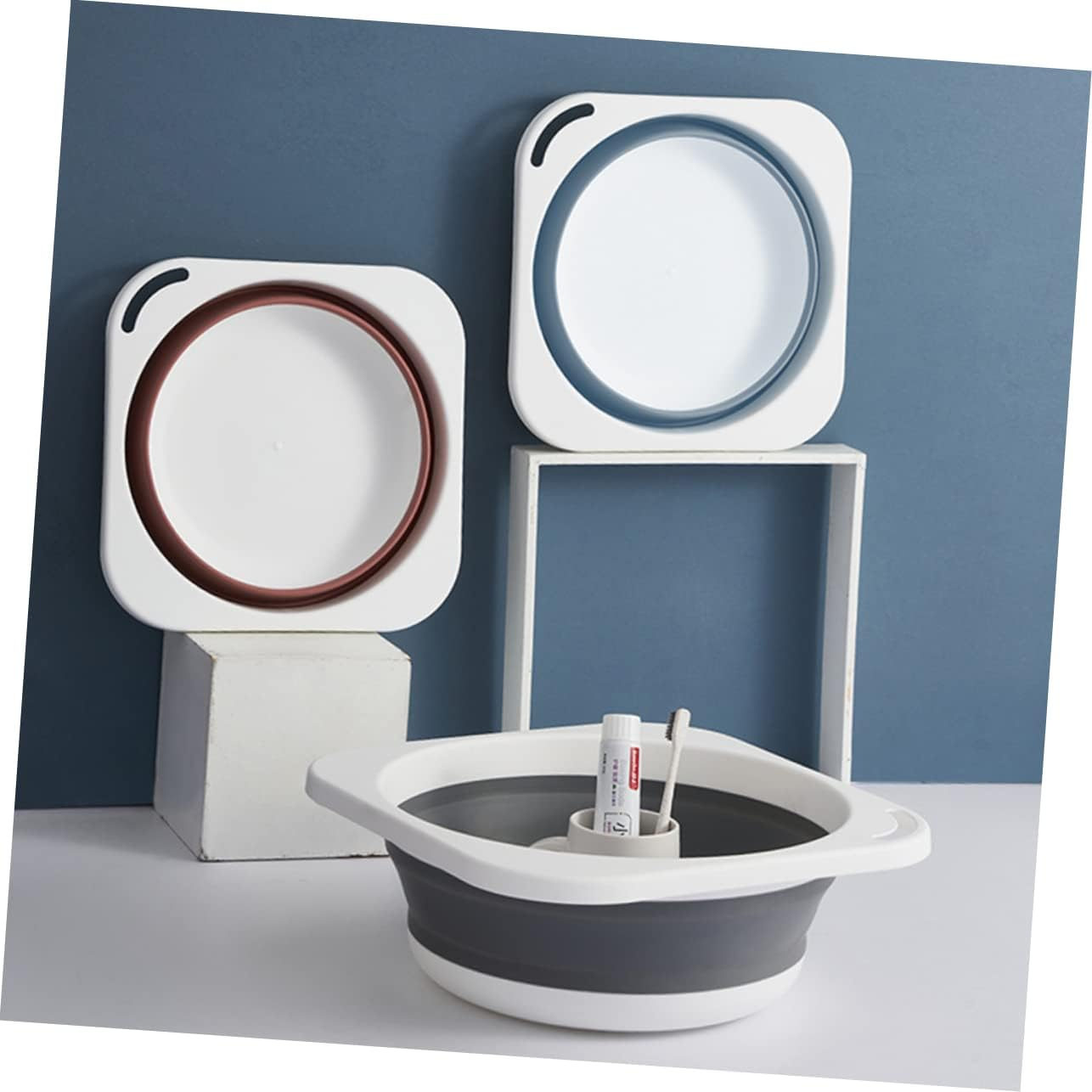 HEATSHAKING Folding Tub for Camping Kitchen Cleaning Basin Household Washbasin Hangable Laundry Basin Folding Sink image number 3