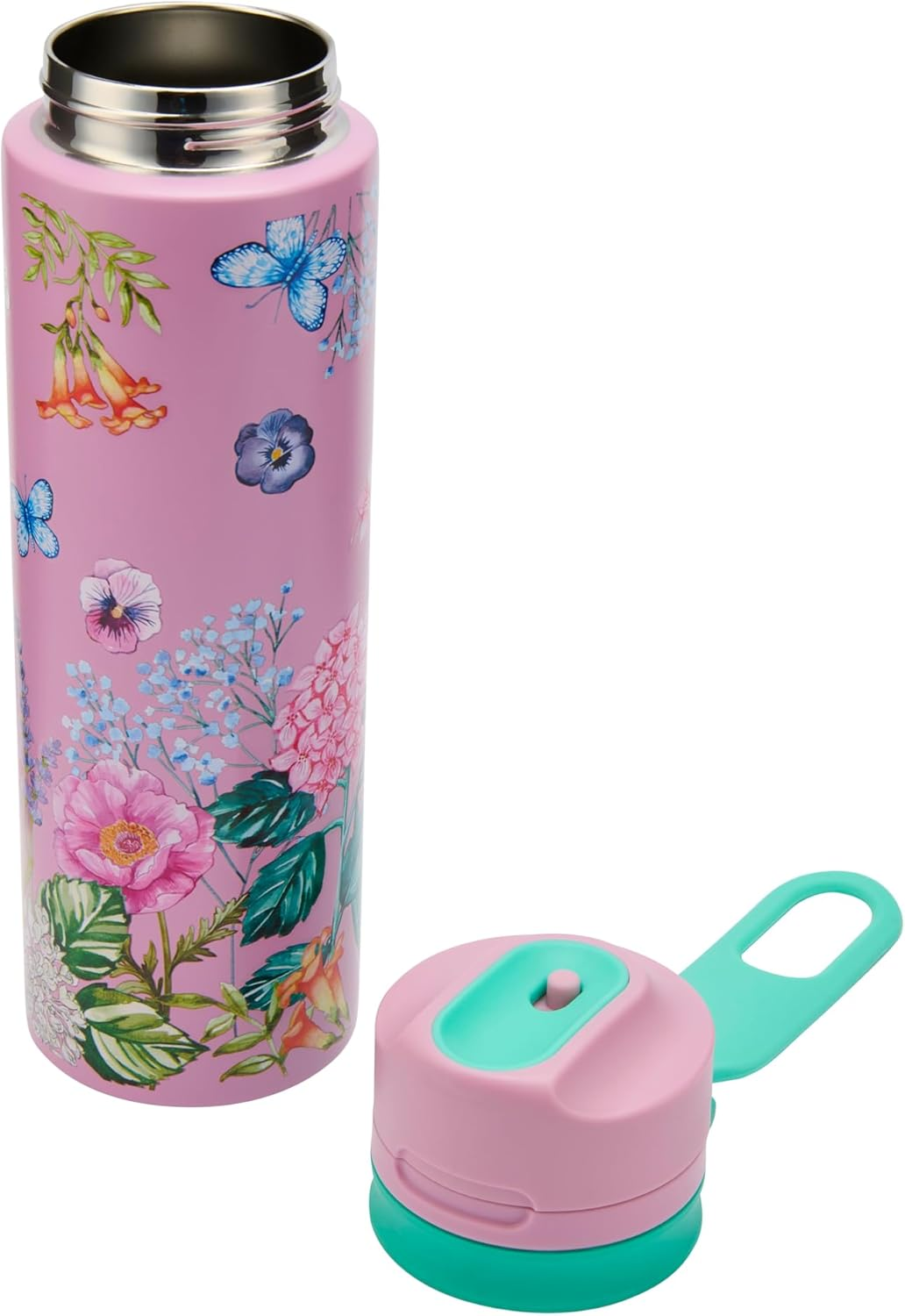 Maxwell & Williams Botanica Double Wall Insulated Chug Bottle, Pink, 750 Ml Capacity (Gift Boxed) image number 2