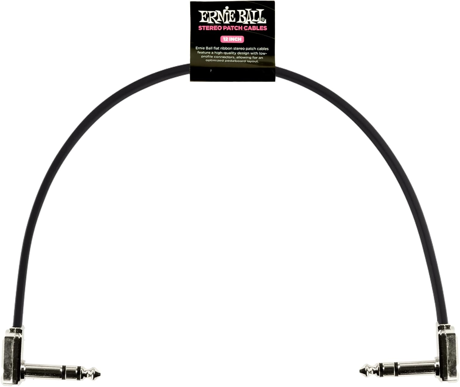 Ernie Ball 6" Single Flat Ribbon Stereo Patch Cable - Black image number 3
