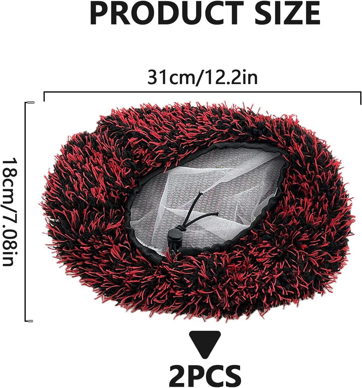 Wenxiaw Pack of 2 Car Wash Brush Covers, Brush Cover Set, Car Wash Microfibre Brush Cover, Wash Brush Cover for Car Cover, Wash Brush, Car for Gentle Car Wash and Car Care (Red and Blue) image number 2