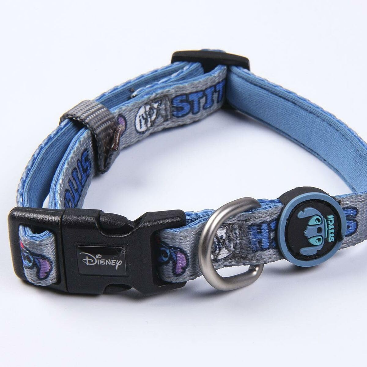 Stitch Premium Dog Collar - Blue - Size XXS-XS - Quick Click Closure - 3D Details - Dog Collar Made of Polyester - Original Product Designed in Spain image number 2