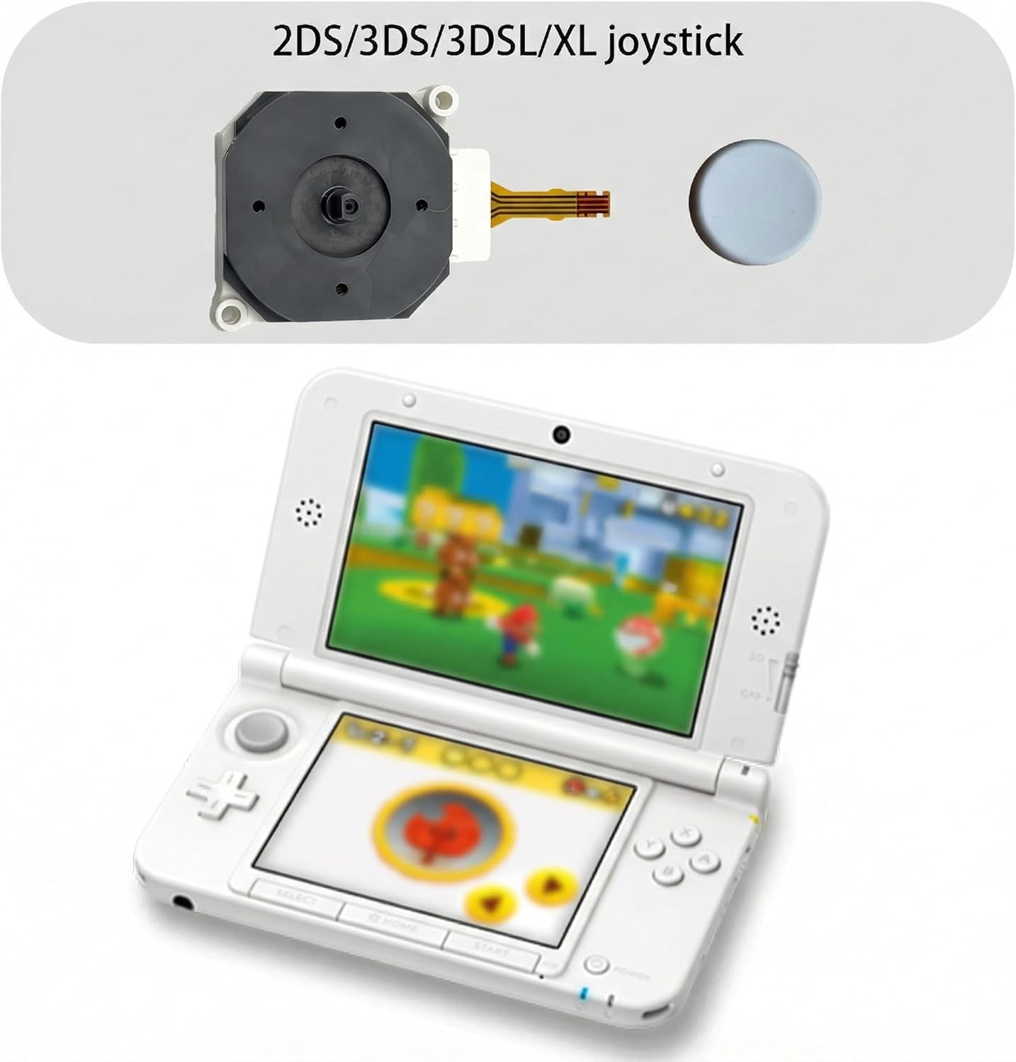 Luzcauwy 1PC Analog Thumb Stick Joystick and Rocker Cap Compatible with Nintendo 3DS 3DS XL LL 25 X 22 Mm Gamepad Controller Replacement Spare Part for Handheld Console image number 2