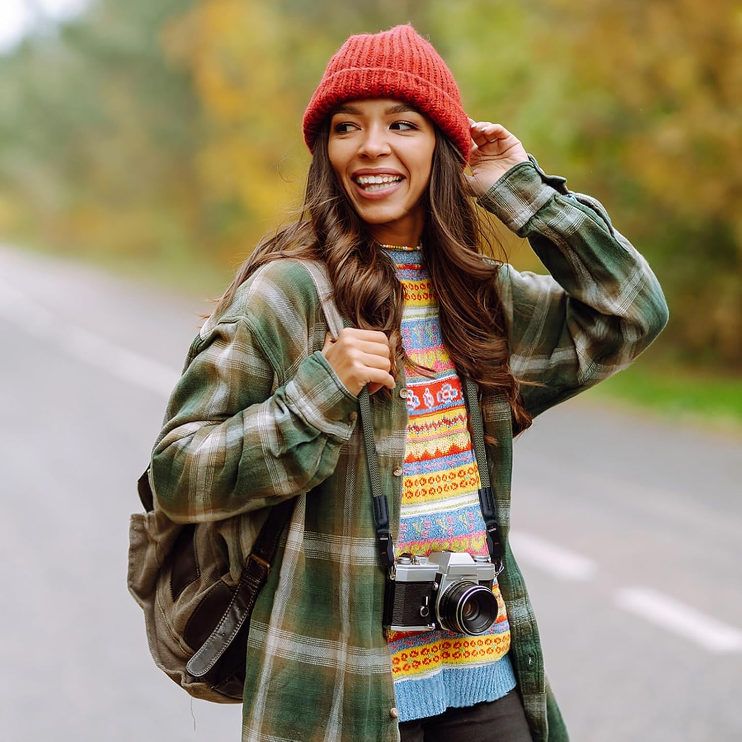 QMLING Camera Strap Quick Release, Climbing Rope Camera Strap, Camera Neck Shoulder Strap for SLR DSLR Digital Mirrorless Camera image number 6