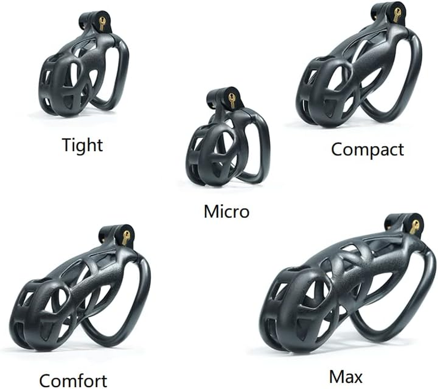 Male Chastity Cage with Lock & 4 Rings Resin Virginity for Men Cock Cage Chastity Device Male Restraint (Micro) image number 5