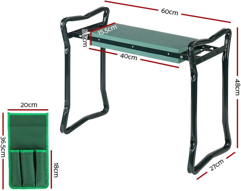 Gardeon Garden Kneeler Seat, Foldable Knee Pads Brace Kneeling Chair Support Bench Stool Outdoor Gardening Supplies, Sturdy Steel Frame 3 in 1 150Kg Capacity Green image number 3