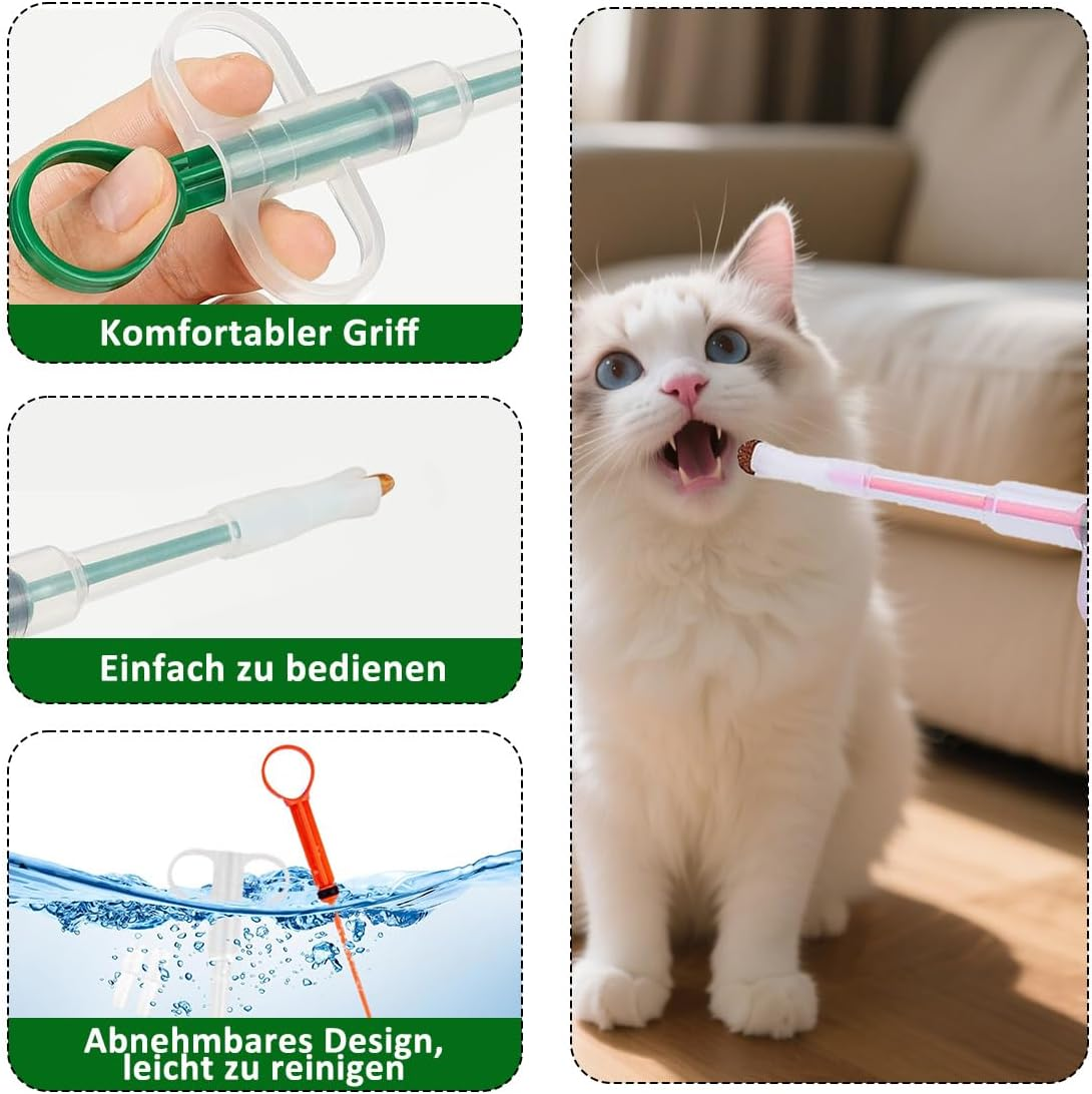 Mkemka Pack of 3 Pill Dispenser for Cats, Dogs Pet Tablet Feeder, Medicine Feeder, Cat Pill Assist Pet Pill Launcher, Reusable Pusher Tablet image number 3