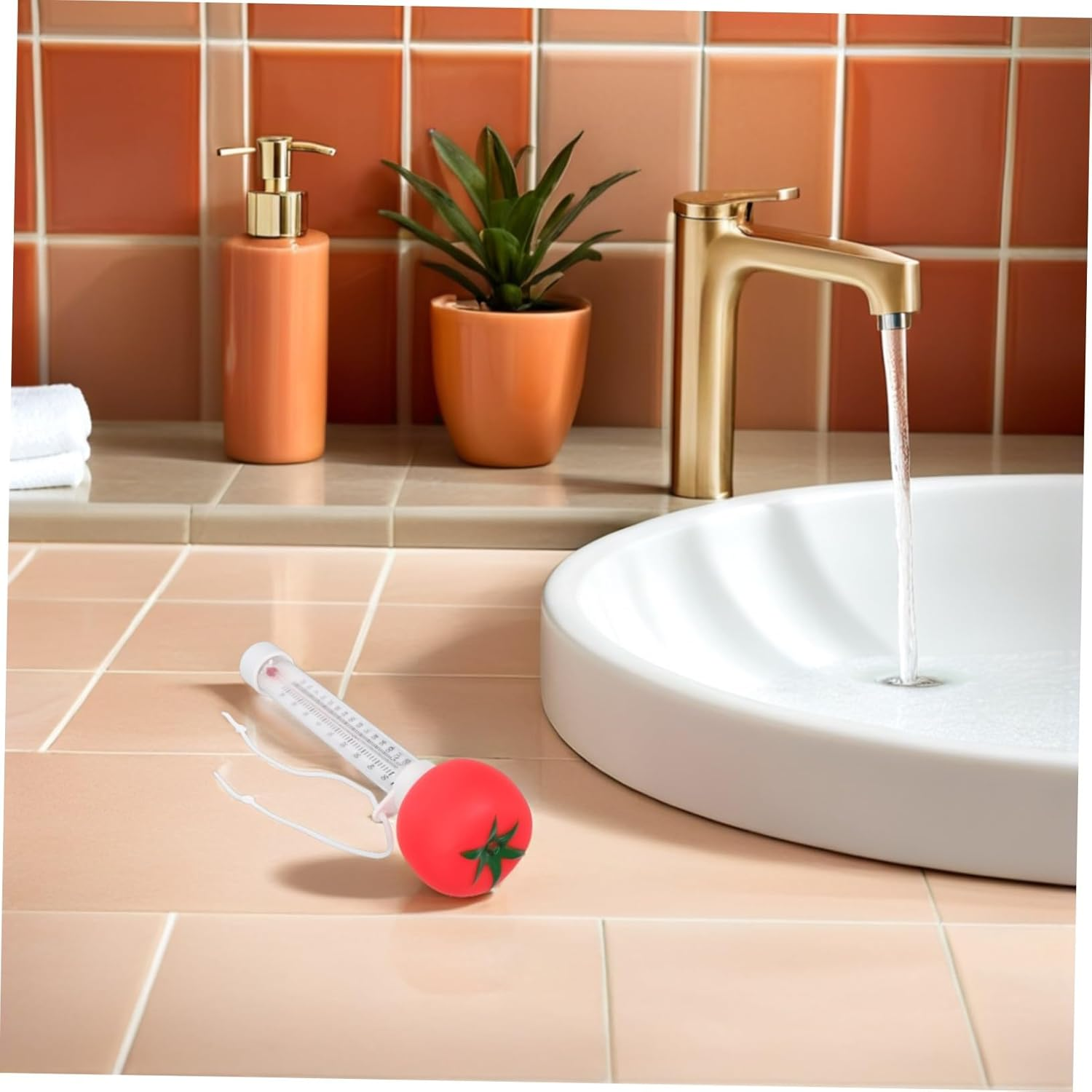 Floating Pool Thermometer with Cartoon Tomato Design and Accurate Temperature Gauge for Baths Spas Hot Tubs Easy-Read Sensor for Pools and Ponds image number 5