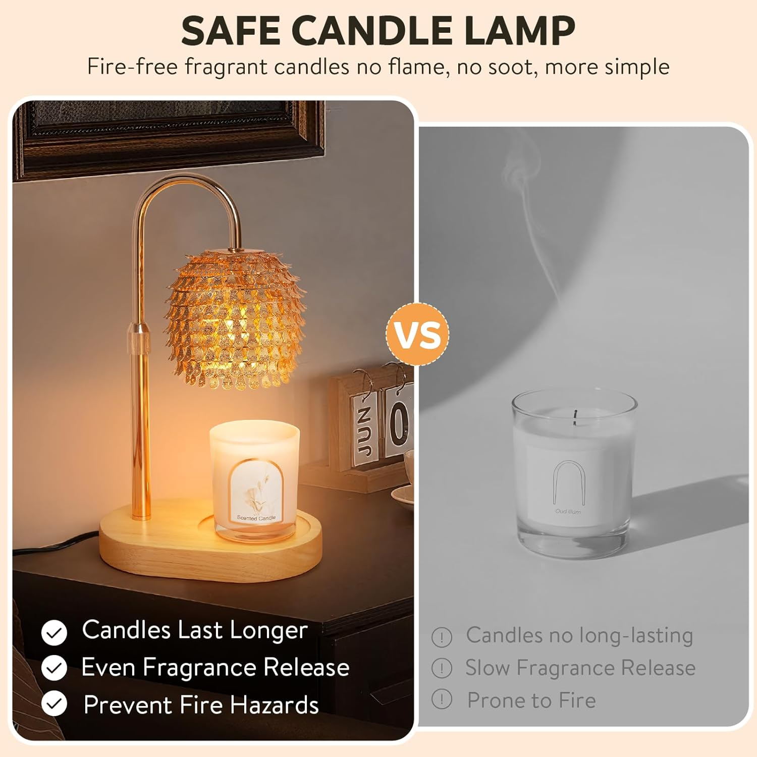 SHARE&CARE Candle Warmer Lamp with Timer Dimmable, Adjustable Height, House Warming Gifts New Home Room Decor, Birthday Gifts for Women Mom, Wax Warmer Lamp for Jar Candles