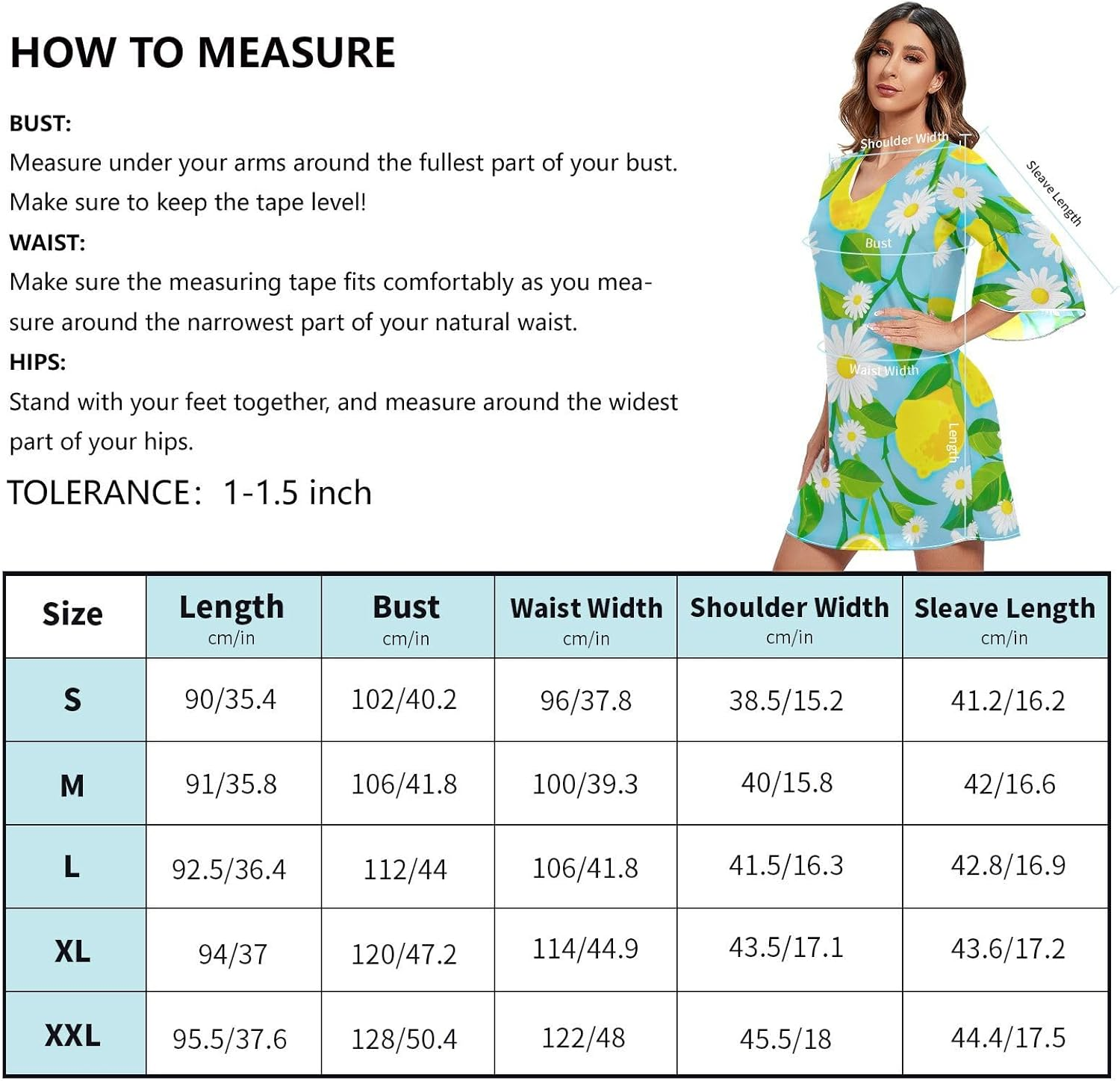 White Daisies Yellow Lemons Casual Dress Printed Line Maternity Dress S-XXL image number 5