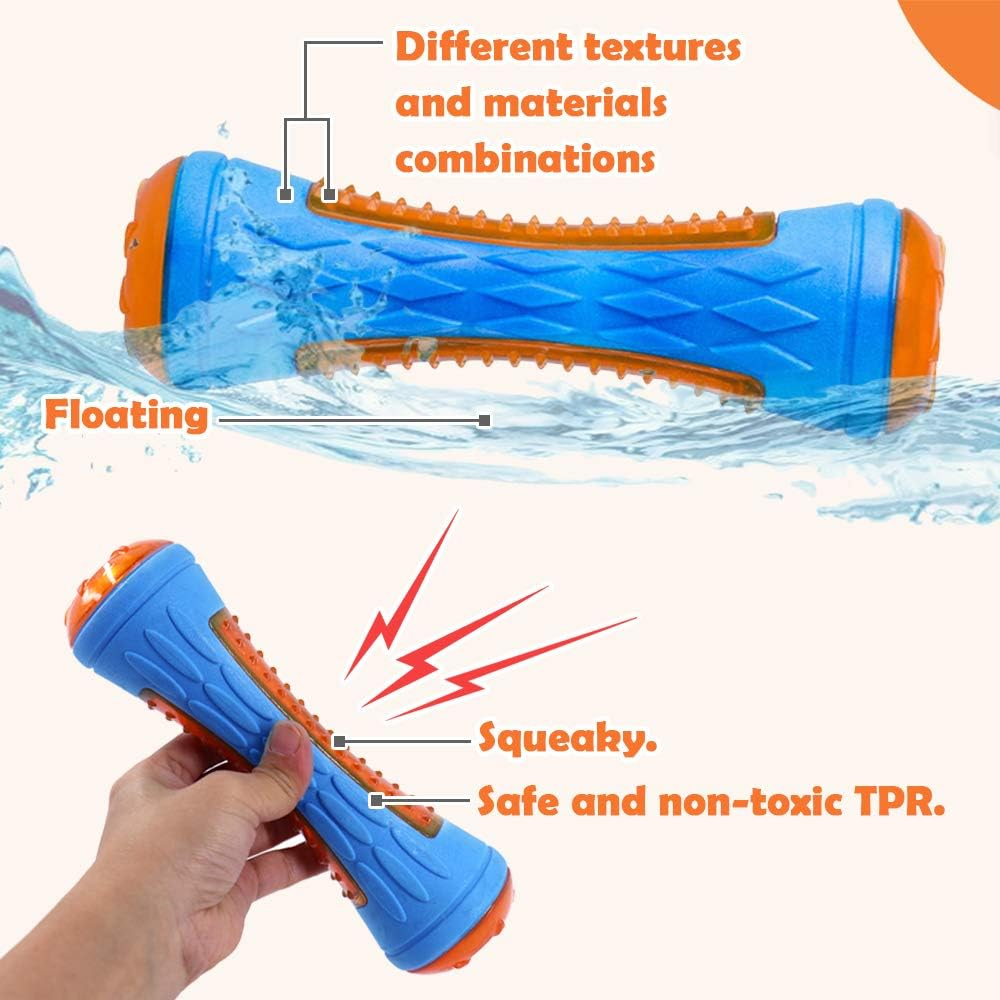 Dog Squeaky Toys, Dumbbell Shape, Floating Pool Toys, Interactive Fetch & Play, TPR Material, Medium Dogs 6 Months+ image number 4