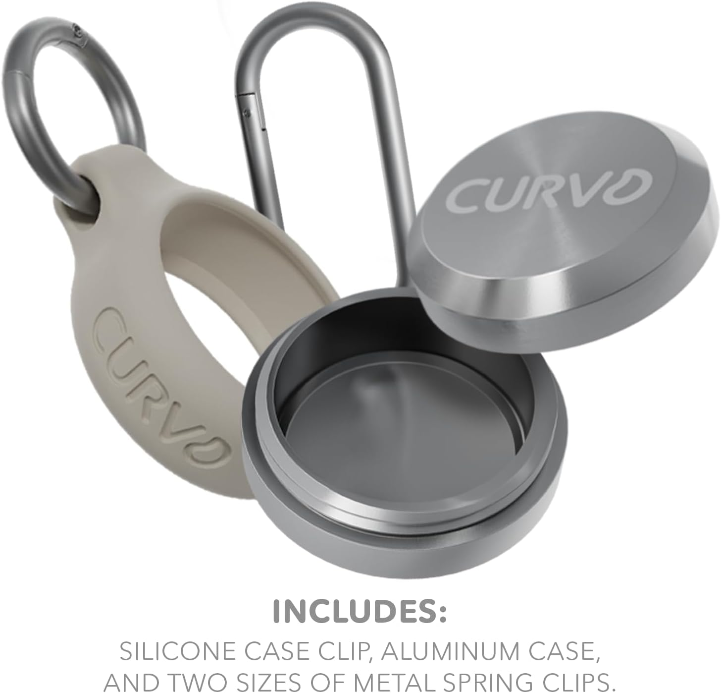 CURVD Premium Carrying Case - Durable Travel Keychain Container, Small Waterproof Holder for Earplugs, Pills, Coins Compatible with Loop, Eargasm & Vibes, or Compact Mini Purse Pill Box Container image number 3