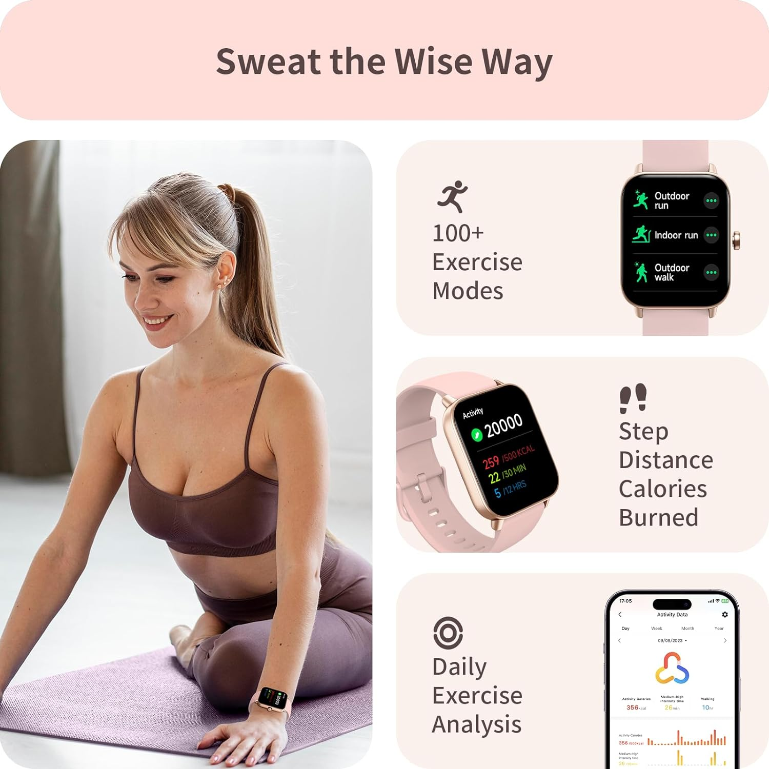 Smart Watch for Women Men (Answer/Make Call), Alexa Built-In 1.8'' Full Touch Fitness Tracker Watch, Blood Oxygen Heart Rate Sleep Stress Monitor Smartwatch,Ip68 Waterproof Sport Watch for Android Ios image number 2