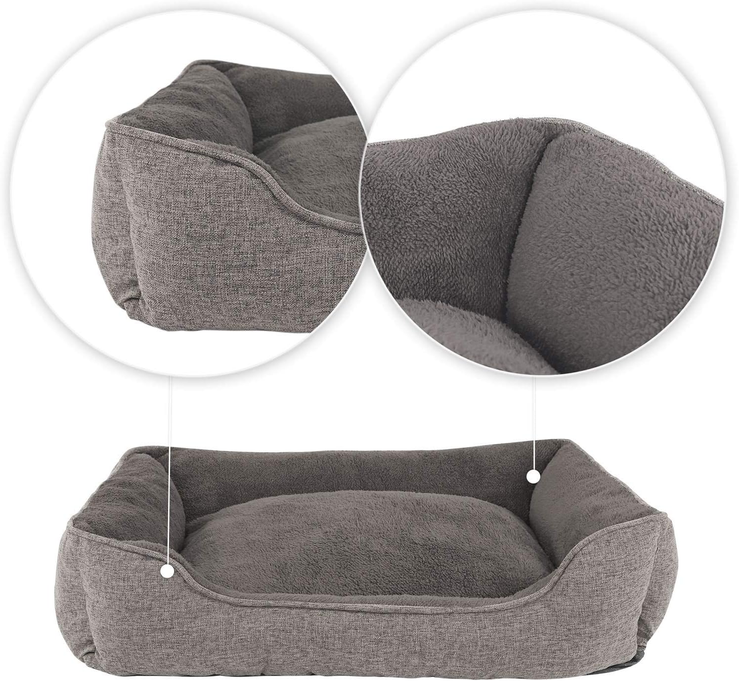 Dibea Db00796 Mottled Dog Bed Removable Cover 90 X 75 Cm Medium Grey image number 2