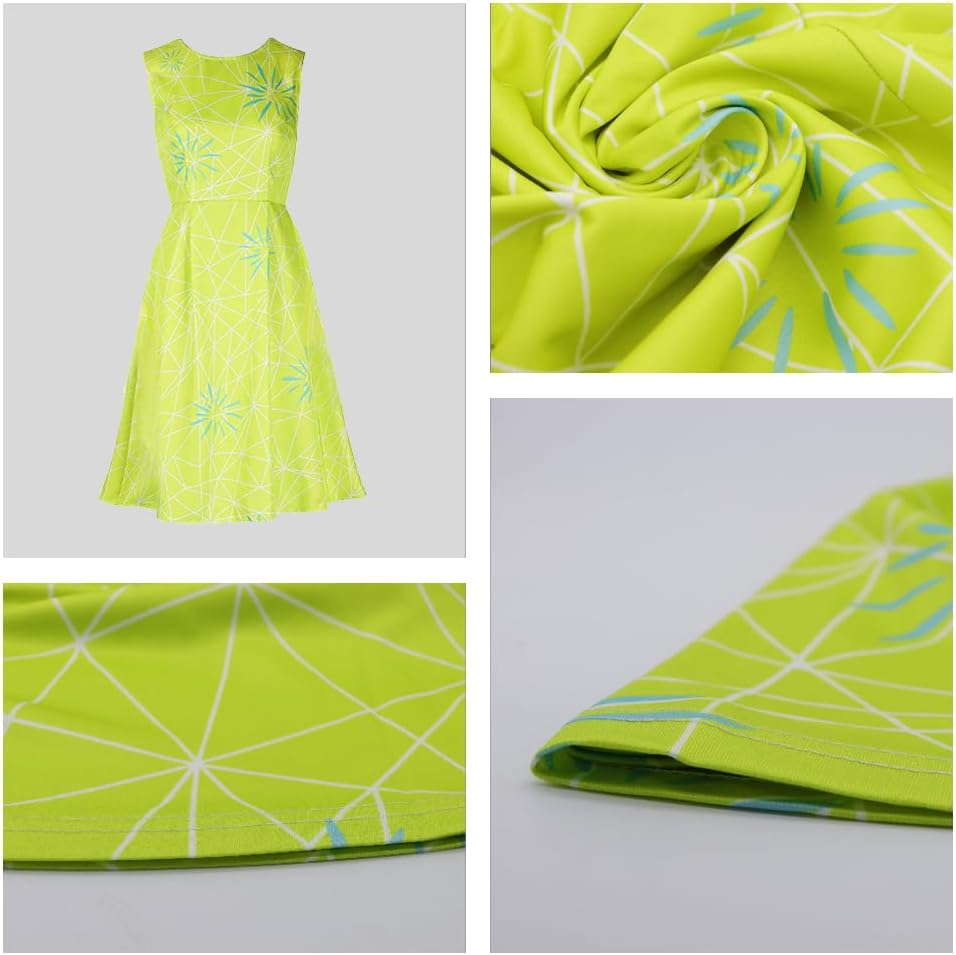 Joy Costume Dress Adult Yellow Dress Emotions Cosplay Cartoon Movie Halloween Outfit Women image number 2