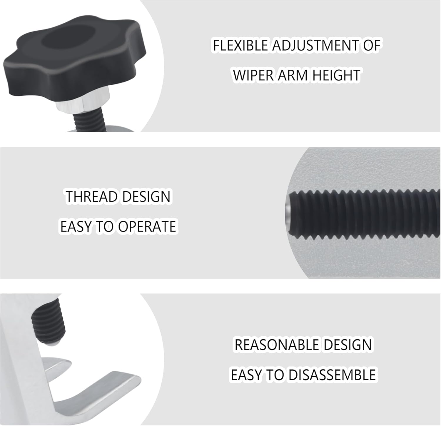 Windshield Wiper Arm Removal Tool Kit,Heavy Duty Wiper Arm Puller/Battery Terminal Puller,Universal Car Accessories Carbon Steel Small Bearing Puller for Most Car Truck SUV RV image number 4