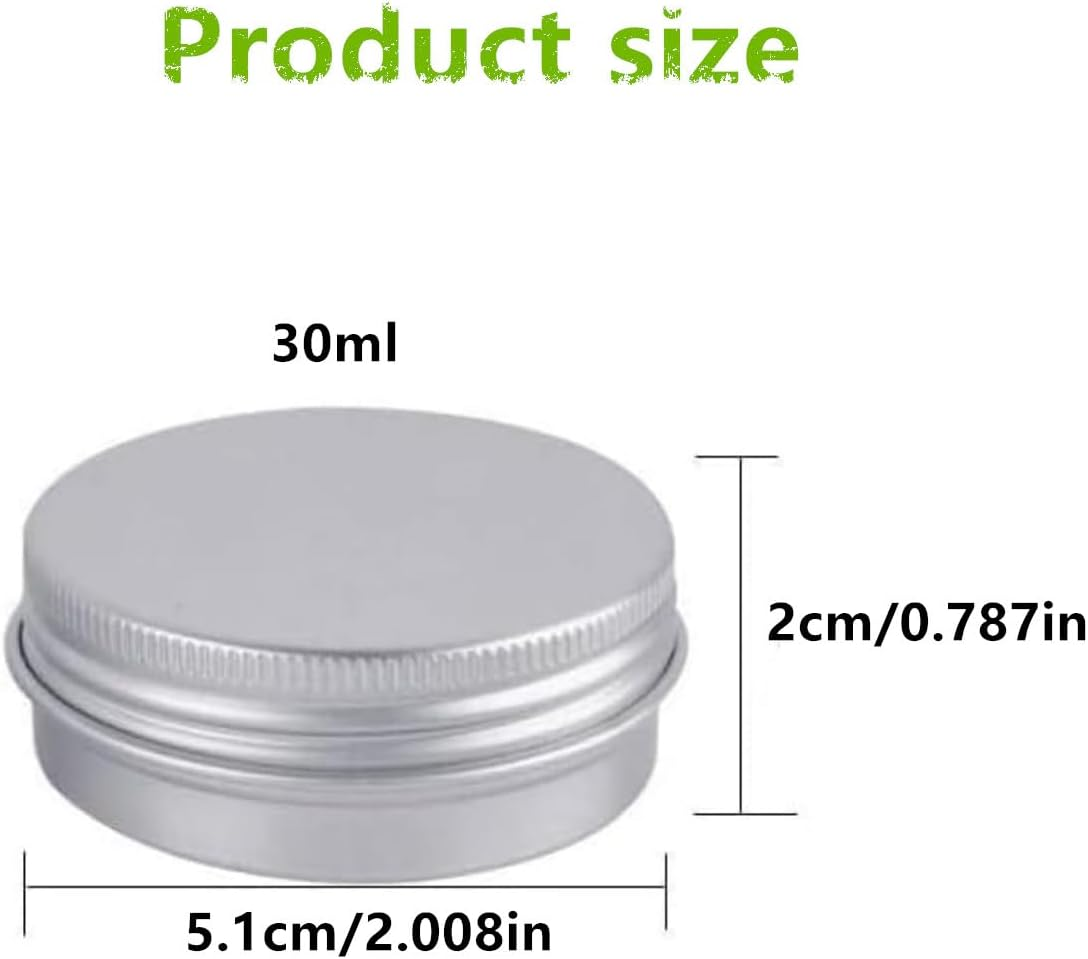 YKHNIS 12 PCS 30Ml Screw Top round Steel Tin Cans, Tin Storage Jar Containers with Screw Cap for Lip Balm, Cosmetic, Candles, Salve, Make Up, Eye Shadow, Powder, Tea image number 4