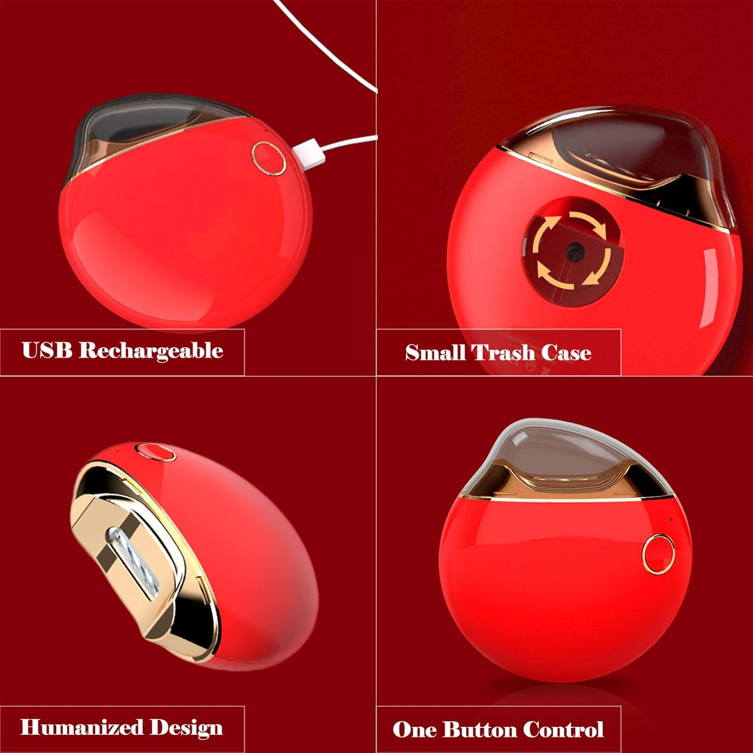 Generic Electric Nail Clipper USB Rechargeable Nail Trimmer Clipper Safe Use Fingernail Care for Babies Adults Elderly (Red) image number 3