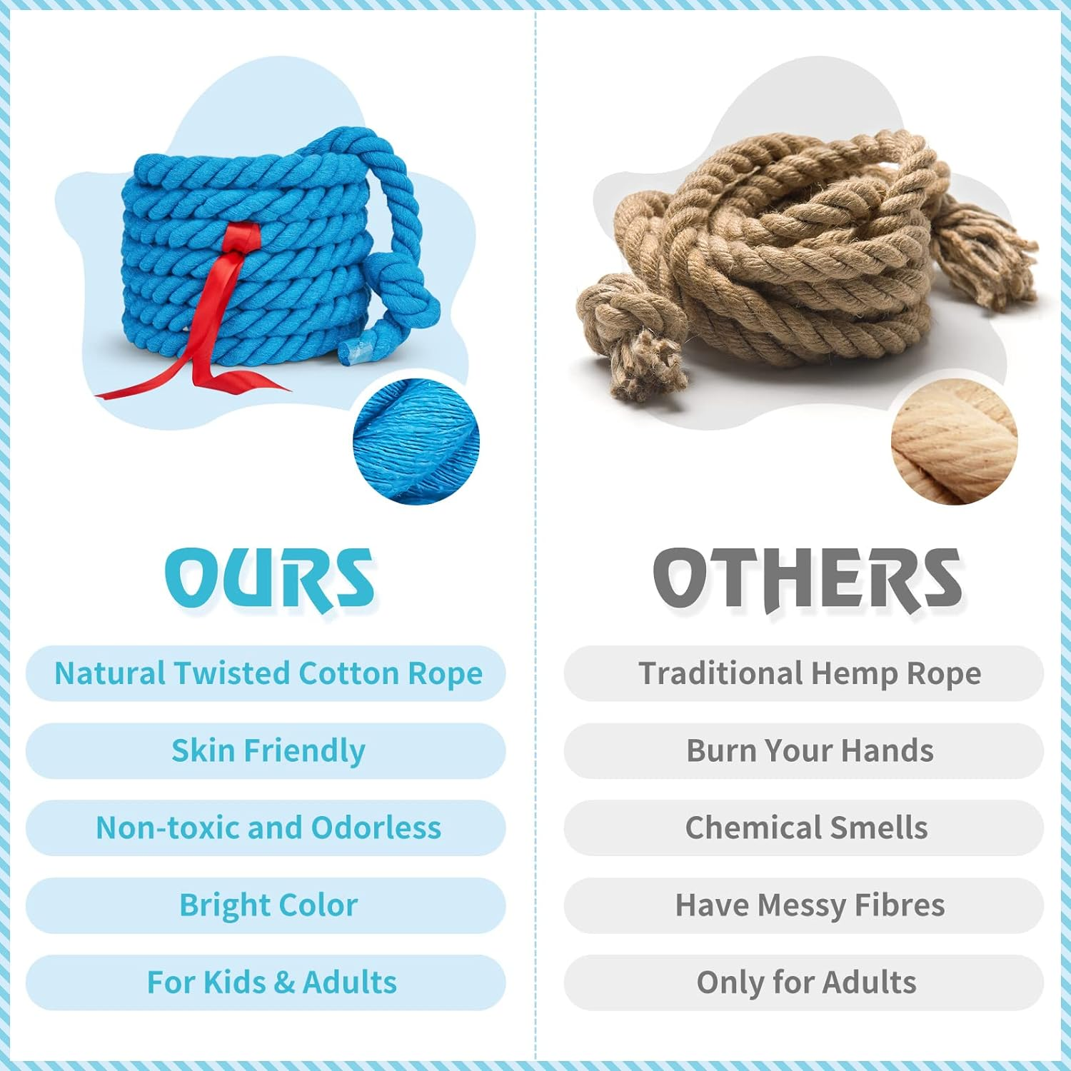 20FT Tug of War Rope for Kids and Adults - Outdoor Field Day, Family Reunion, Birthday Party Game - Summer outside Yard, Backyard, Lawn, Camping, Picnic, Carnival Activities image number 3