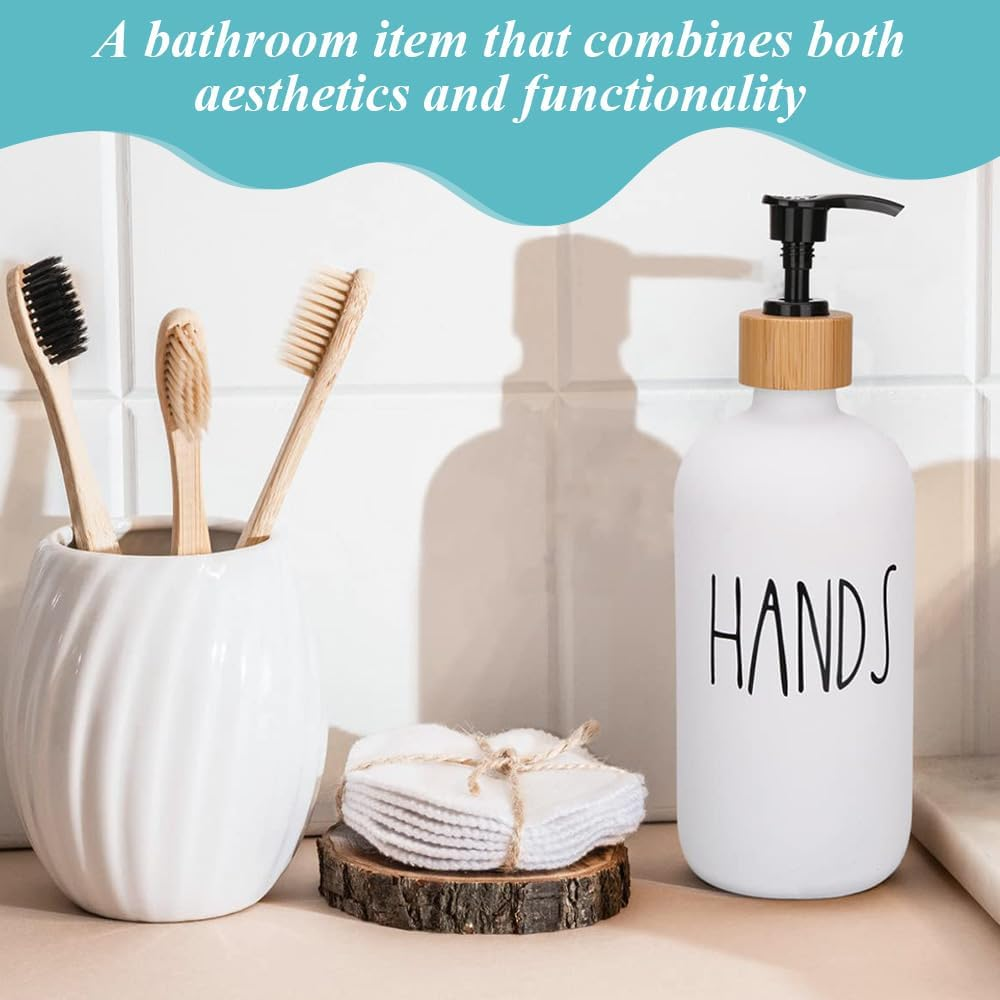 Soap Dispenser with Pump & 16 Oz Glass Soap Dispenser,Soap Dispenser Set/Shower Gel Bottle,Hand Soap Dispenser for Kitchen Decor image number 1