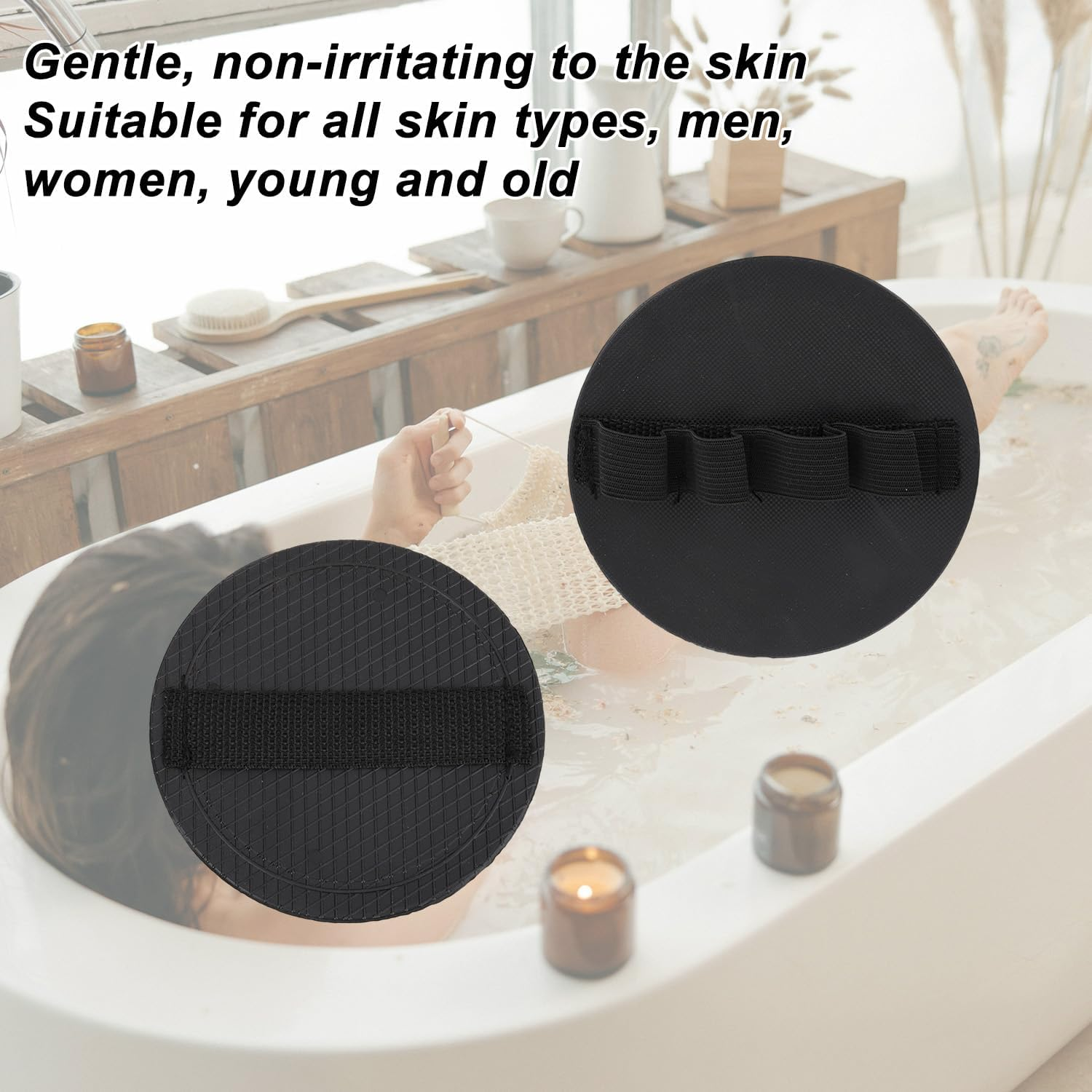 4Pcs Shower and Bath Tool Set, Deep Exfoliating Body Scrubber Gentle Dead Skin Removal for Men & Women Suitable on All Skin Types image number 6