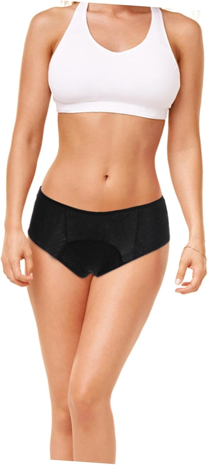 Beavorty Long Use Comfortable Material Menstrual Underwear for Girlfriend Wife Easy Clean Leakproof Black
