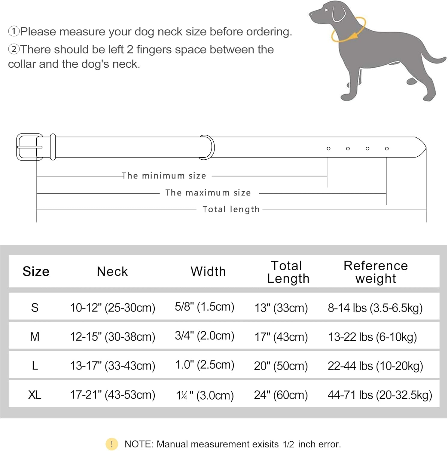 Didog Soft Padded Leather Dog Collar, Breathable Heavy Duty Dog Collar Leather with Adjustable Rust-Proof Metal Buckle for Small Medium Large Dogs, Brown, M