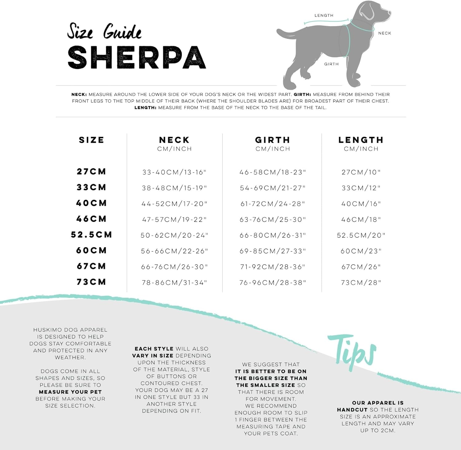 Huskimo Sherpa Dog Coat, Tasman Blue, 73Cm