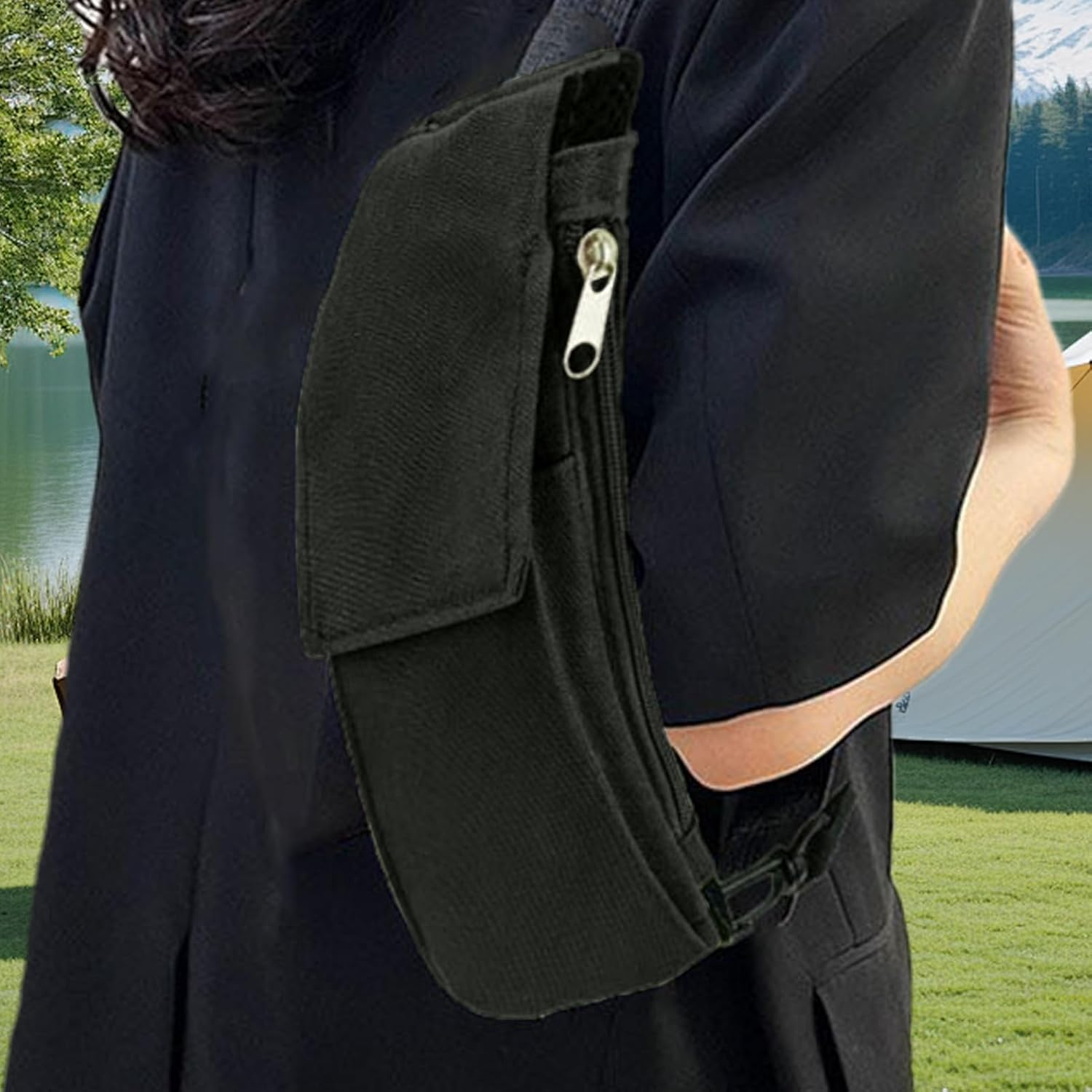 Cell Phone Purse - Phone Chest Neck Pouch,Multi-Pocket Chest Purse,For Indoor Outdoor Workout Gym Running Fitness Cycling Hiking - Blue image number 3