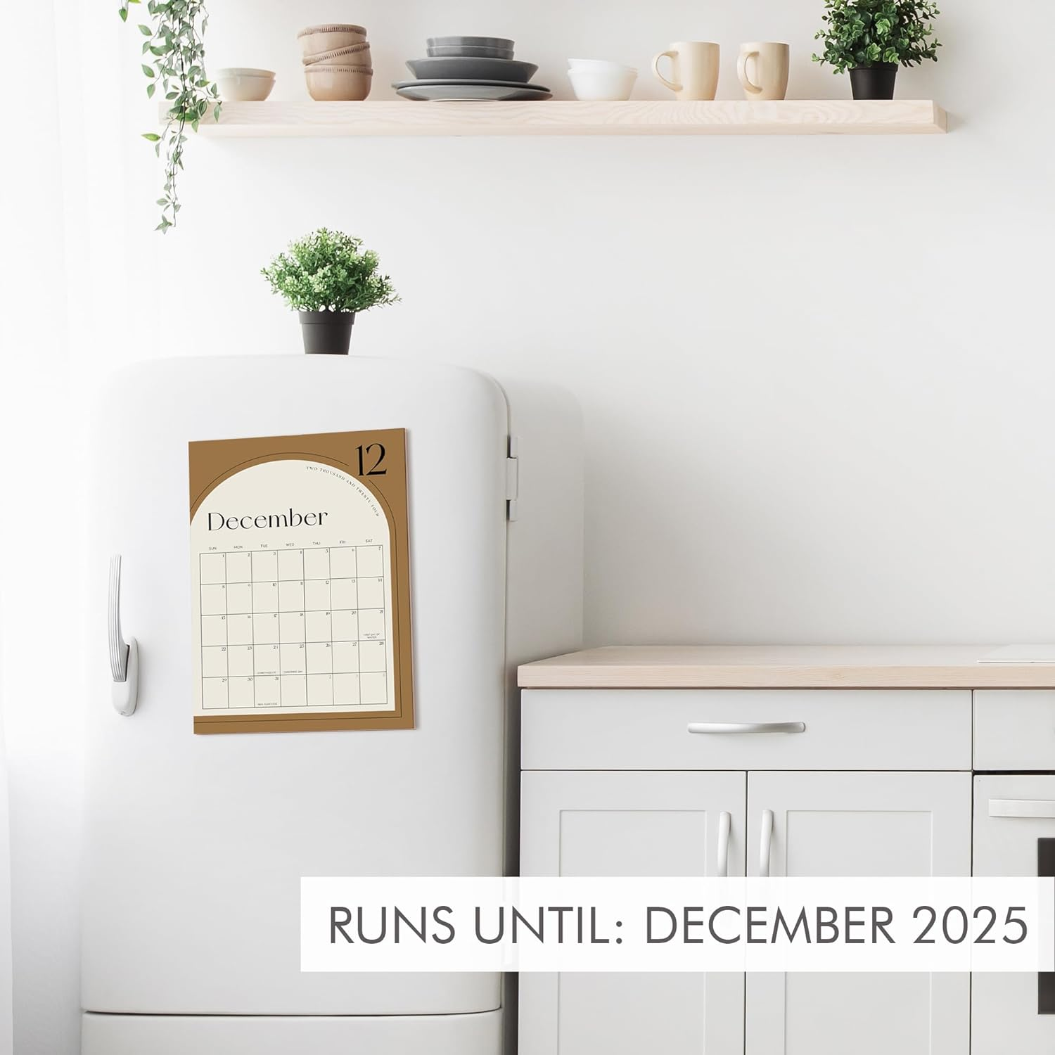 Aesthetic 2025 Magnetic Fridge Calendar - Runs until December 2025 - the Perfect Monthly Refrigerator Calendar with Minimal Designs for Easy Organizing image number 3