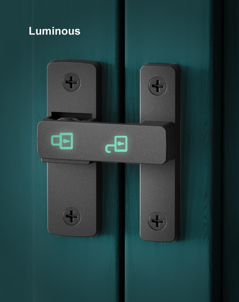 ETEKJOY Heavy-Duty Flip Latch Lock 90/180 Degree Sliding/Swinging Door Lock Latch Bolt for Gate Barn Garage Garden Fence Shed Window Cabinet (Black+Luminous, 180 Degree) image number 1