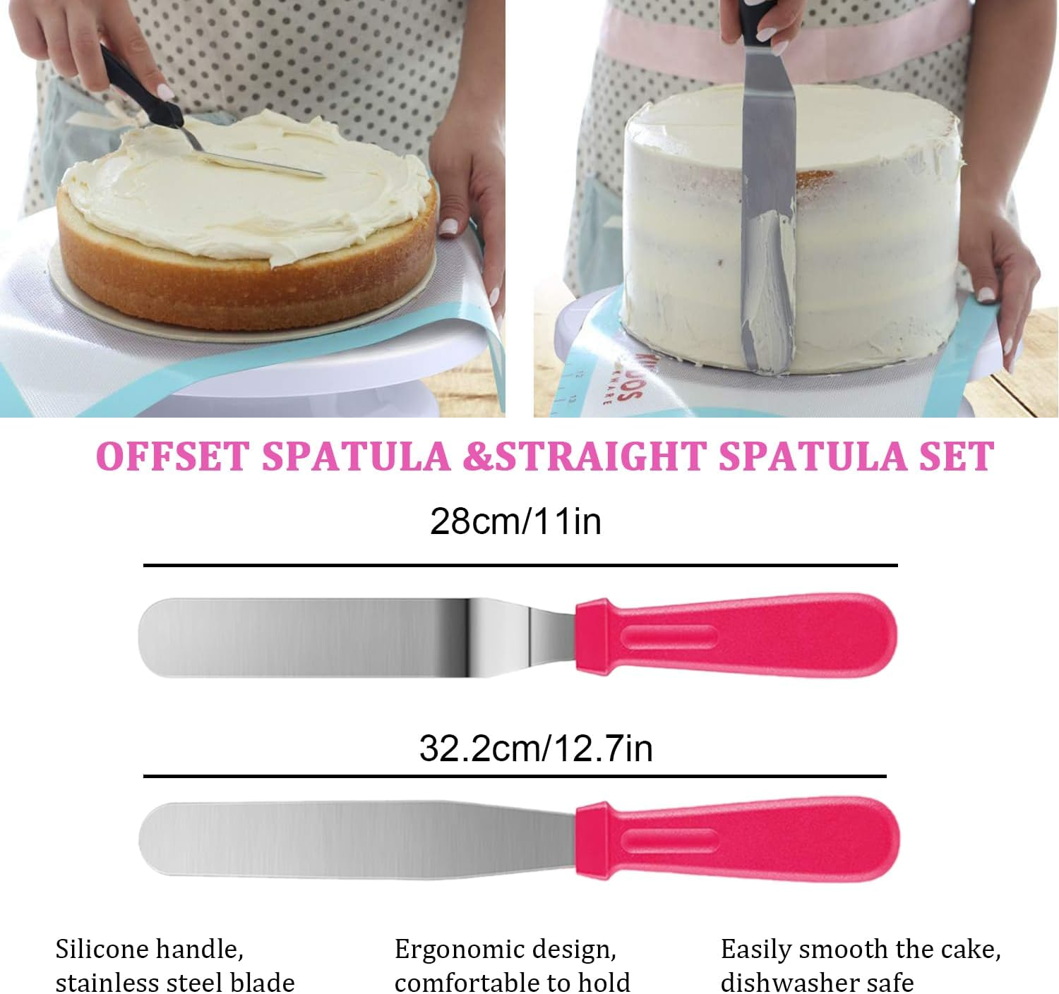 Cake Decorating Kit,35Pcs Cake Decorating Supplies with Cake Turntable,Icing Tips, Modeling Tools,Icing Smoothers, Pastry Bags and Other Cake Decorating Accessories for Beginners image number 6