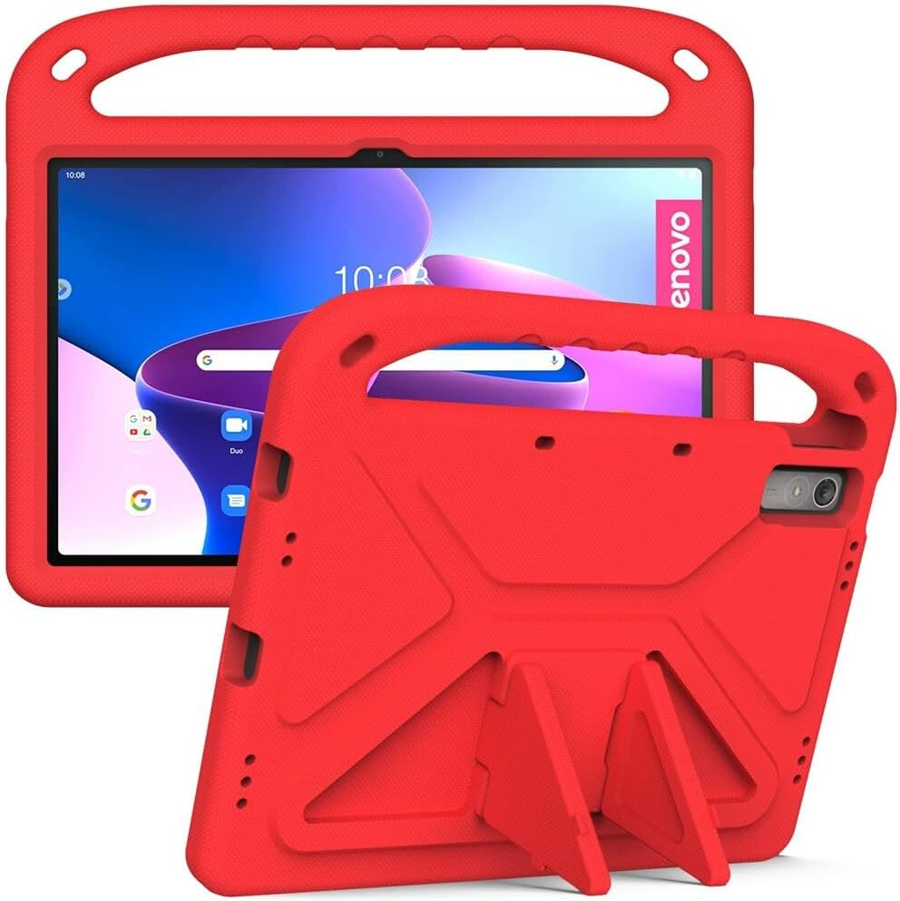 Jarttarn Kids Case Compatible with Lenovo Tab P11 2Nd Gen 11.5 Inch 2023 (TB-350FU/TB-350XU), Light Weight Shock Proof Handle Stand Kids Friendly Protective Cover Case EV a Tablet Case (Red)