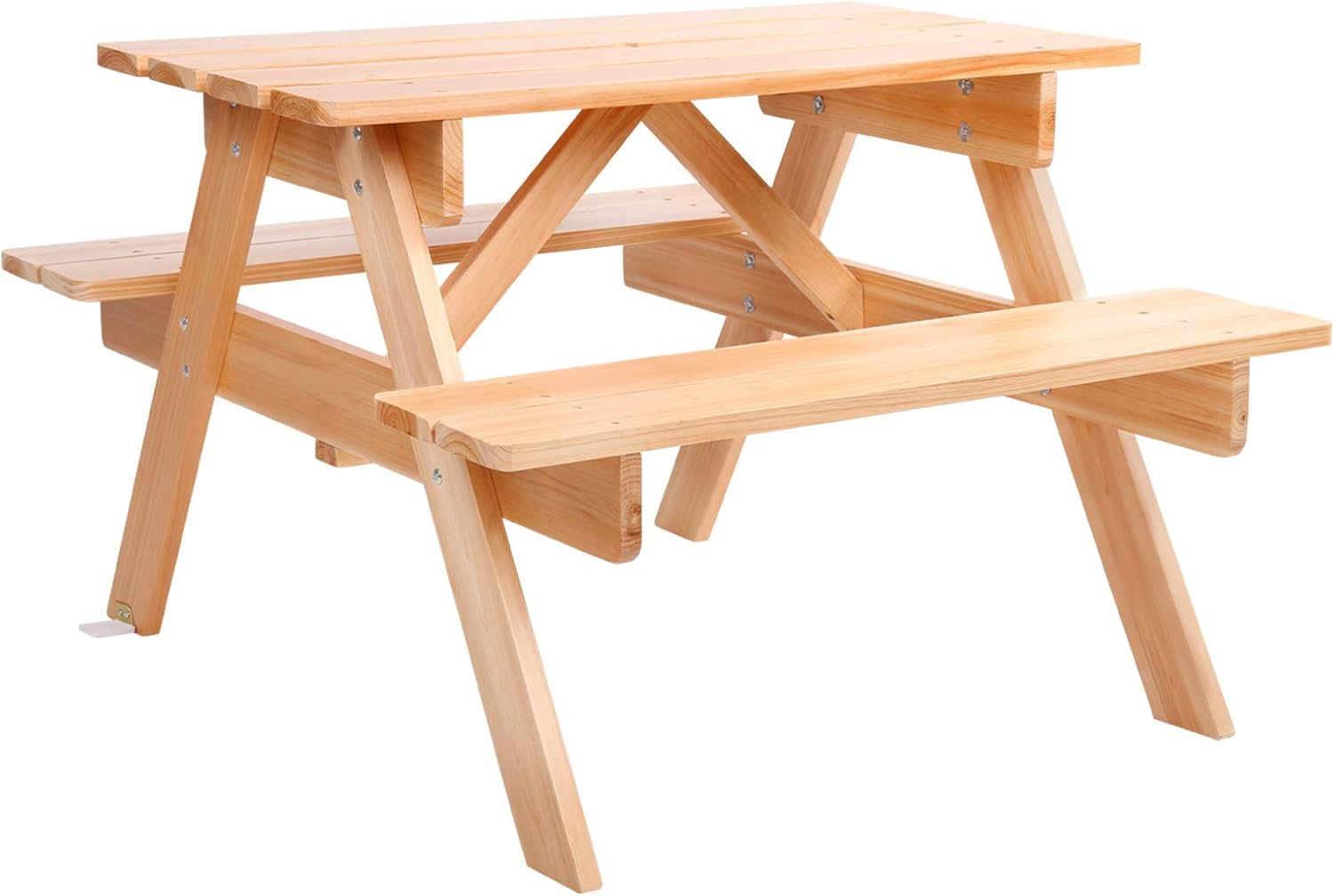 Keezi Kids Table and Chairs, 75 X 40 54Cm Outdoor Lounge Setting Picnic Tables Garden Benches Seat Indoor Furniture Camping Beach Patio Pool Children Play Equipment, Sturdy Durable Wood