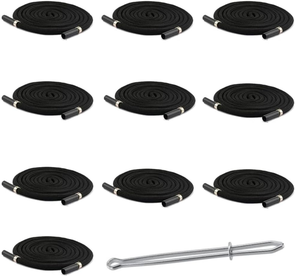 Jindizi 10Pcs Cotton Drawstring Cord Replacement Drawstrings for Sweatpants and Shorts，Universal Drawstring Hoodies，Premium Hoodie String Replacement，With Easy Metal Threader.（Cylindrical） image number 2
