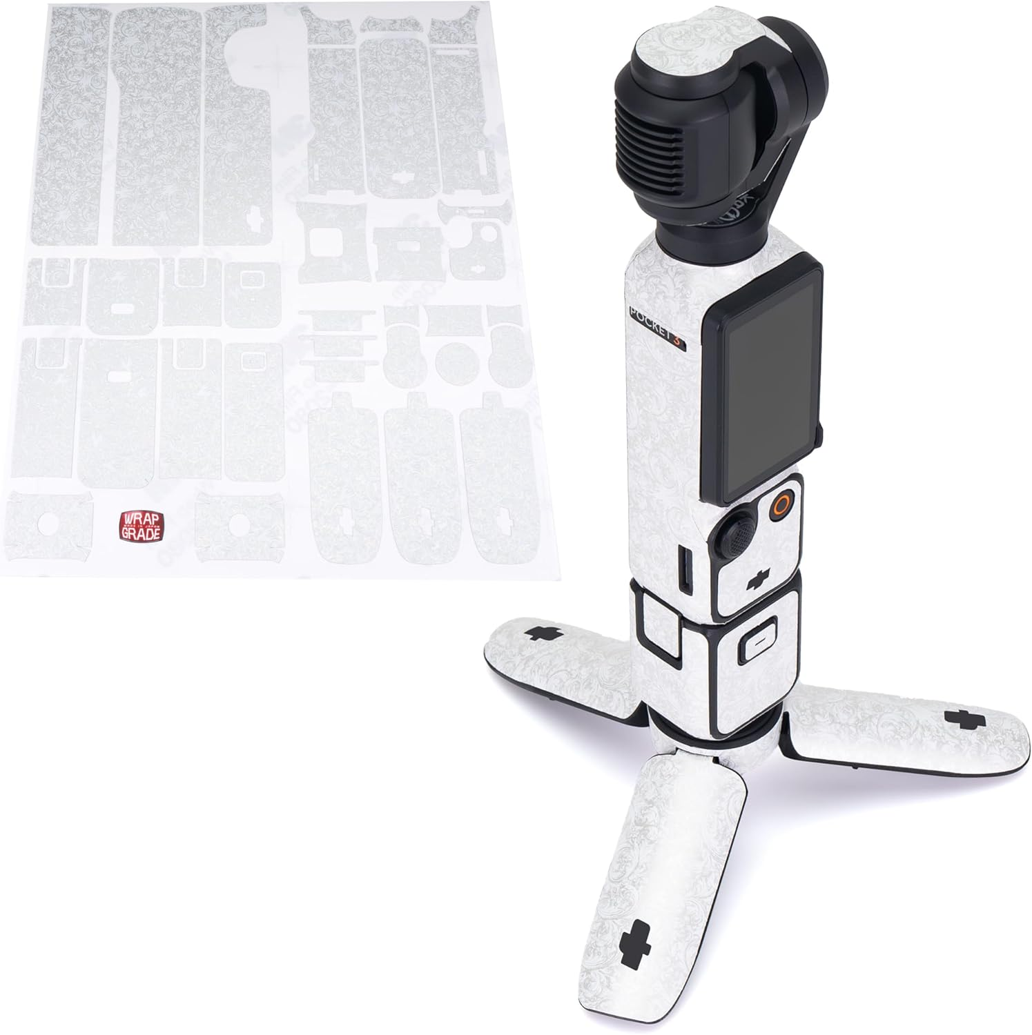 WRAPGRADE Skin Stickers Compatible with DJI Osmo Pocket 3 Decal (Metal Sticker Bomb) - Blue Rustic Metal image number 4