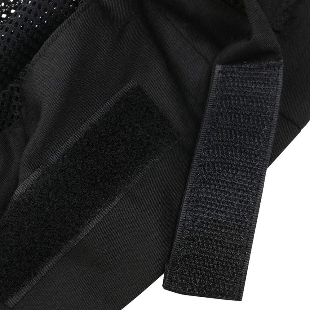 Breathable Mesh Top Skull Cap Catering Chefs Hat with Adjustable Strap Black, Black, One Size