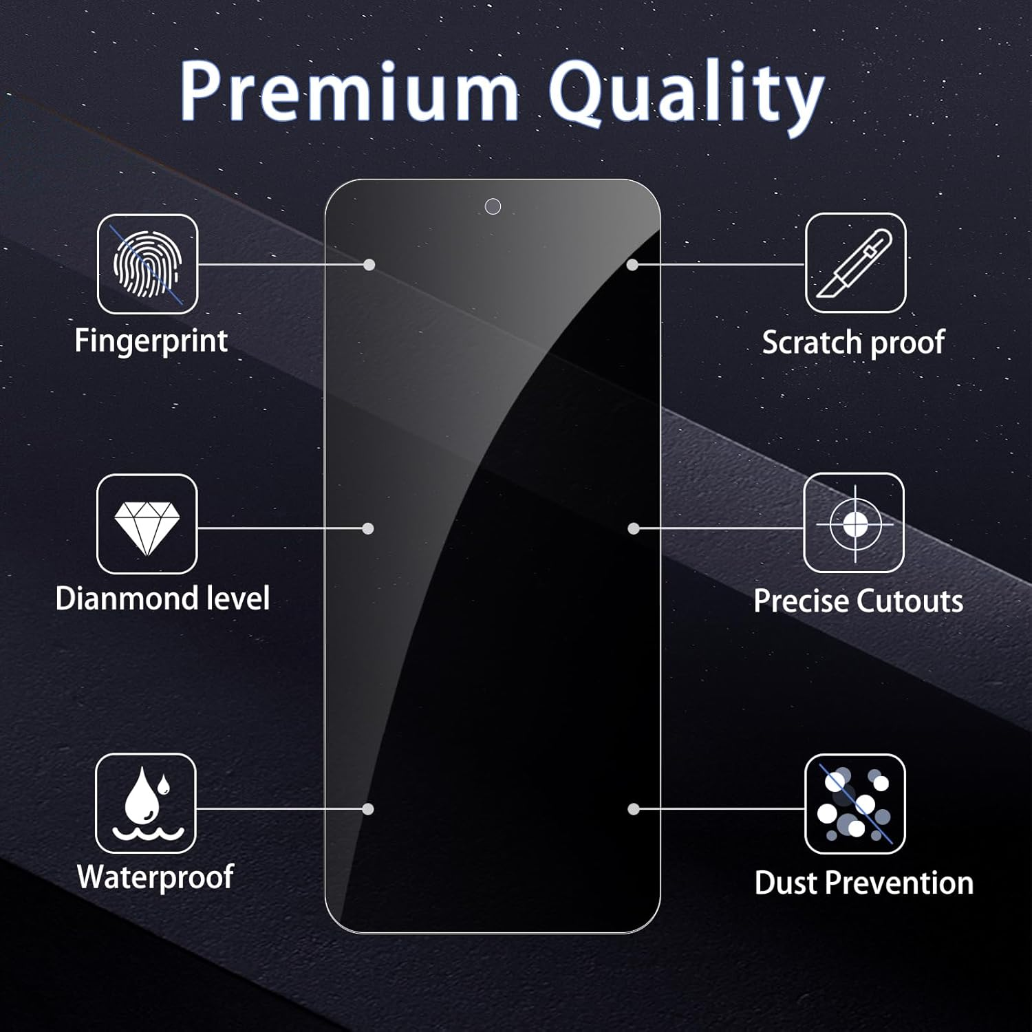 GXAYZ Privacy Screen Protector for Motorola Moto G55 5G, Privacy Tempered Glass Protection, Anti-Peeping Privacy Film, Anti-Spy Protective Glass, Pack of 2 image number 5