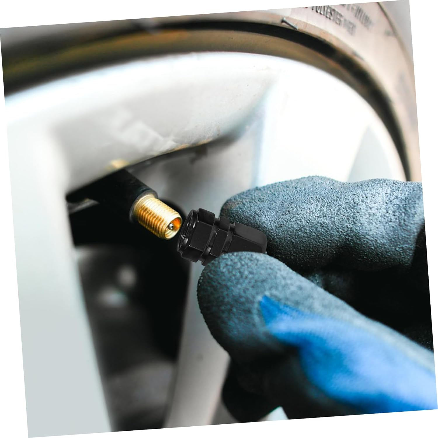 Mikinona 4Pcs Car Tire Valve Caps Aluminum Alloy Decorative Replacement Stem Covers for Automotive Wheels, Black White Leopard Pattern, Suitable for Vehicle Tire Accessories image number 3