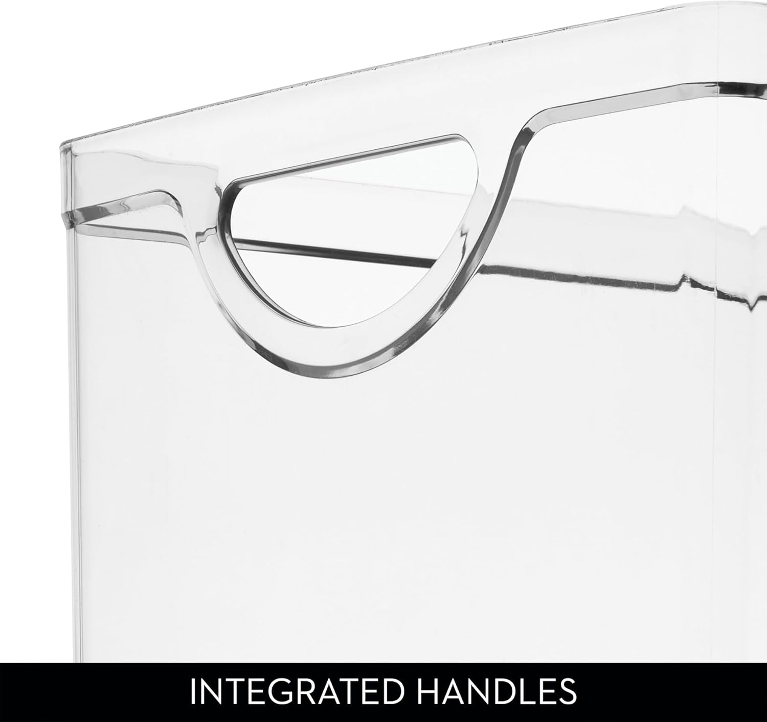 Idesign Recycled Plastic Cabinet and Pantry Storage Bin with Integrated Handles &ndash; 16&rdquo; X 8&rdquo; X 5&rdquo;, Clear Bin image number 1