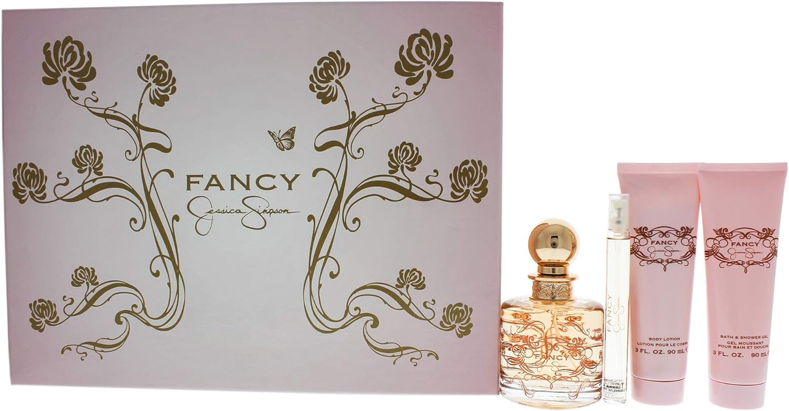 JESSICA SIMPSON FANCY 4PC SET - EDP 100ML + BODY LOTION 90ML + SHOWER GEL 90ML + PURSE SPRAY 10ML
